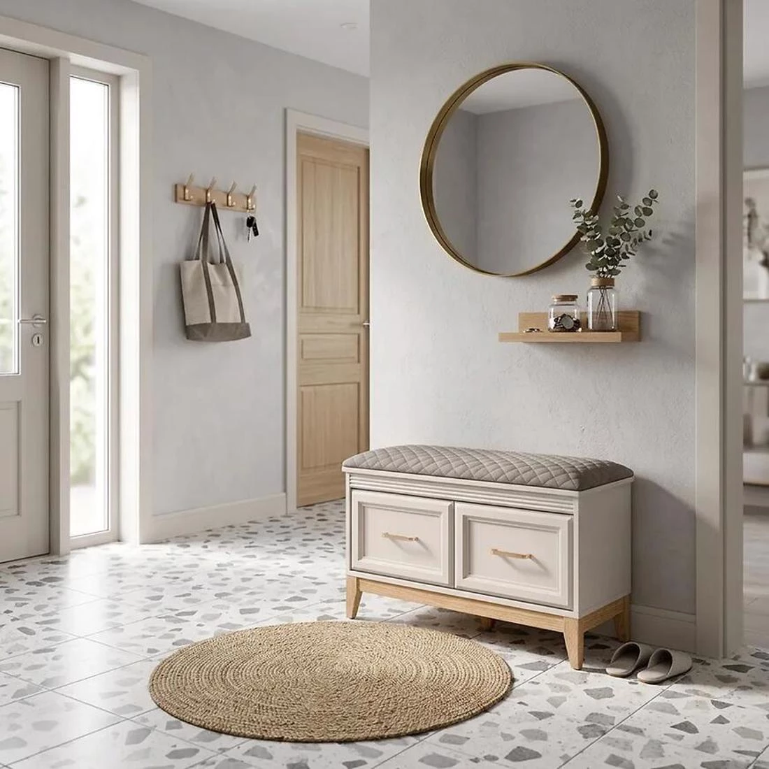 Windsor klupa za predsoblje 92x35x52 cm kašmir