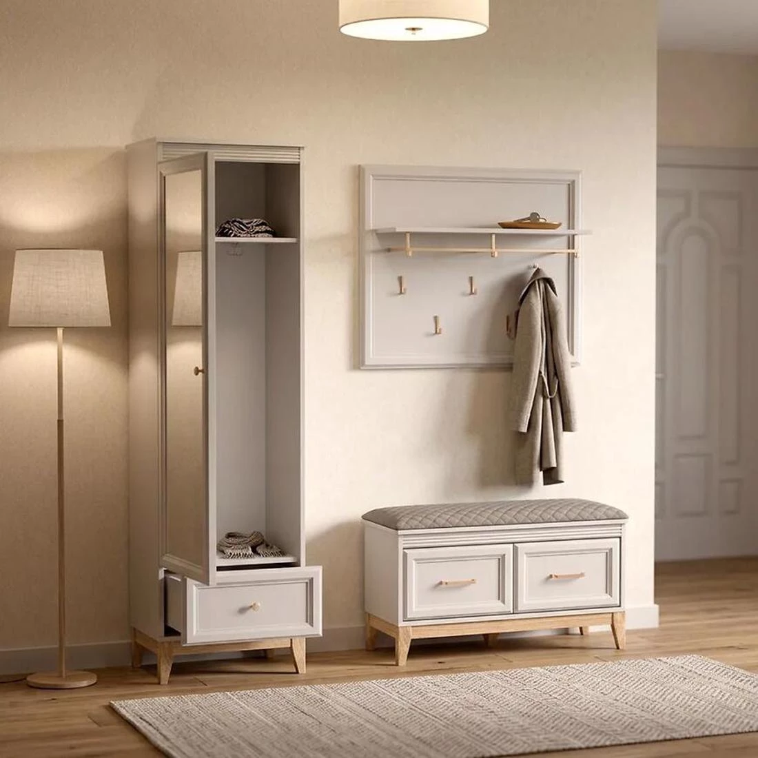 Windsor klupa za predsoblje 92x35x52 cm kašmir