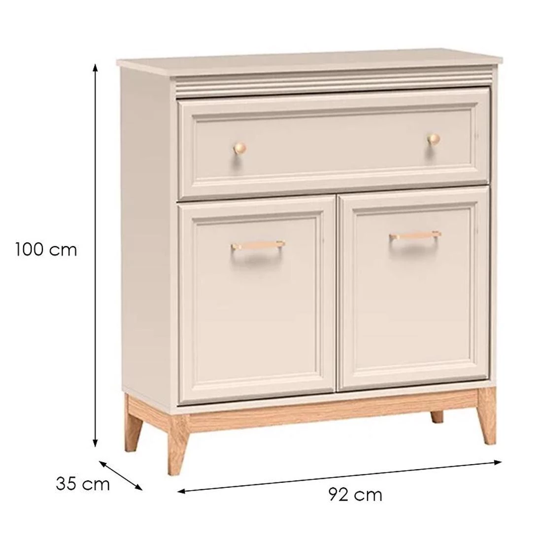 Windsor komoda 2 vrata 1 fioke 92x35x100 cm kashmir/hrast