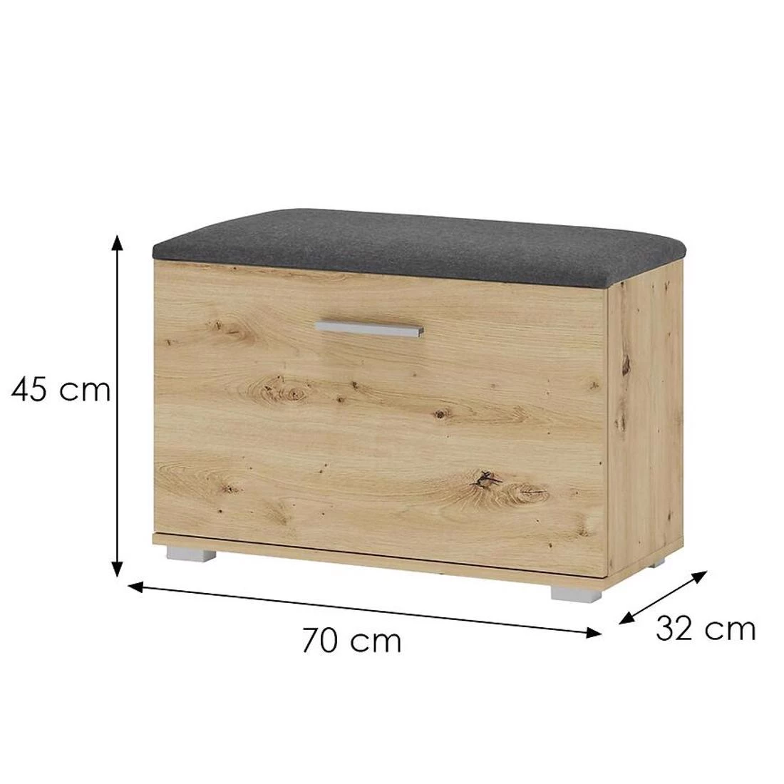 Lima klupa za predsoblje 70x32x45 cm natur/crna