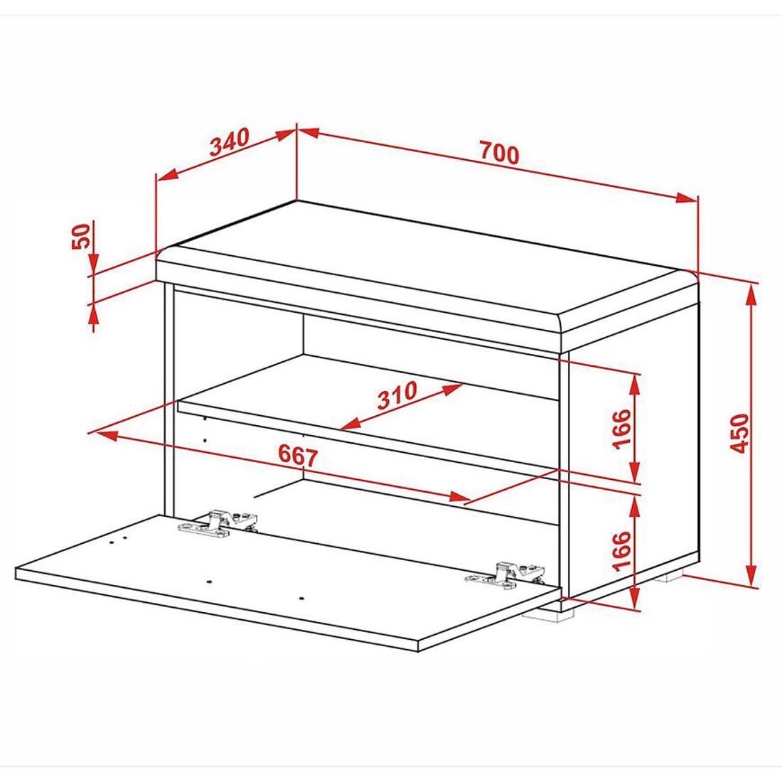 Lima klupa za predsoblje 70x32x45 cm natur/crna