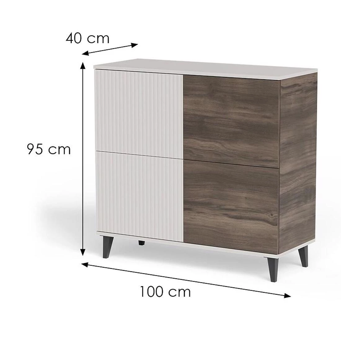 Random komoda 100x40x95 cm kašmir/orah/crna