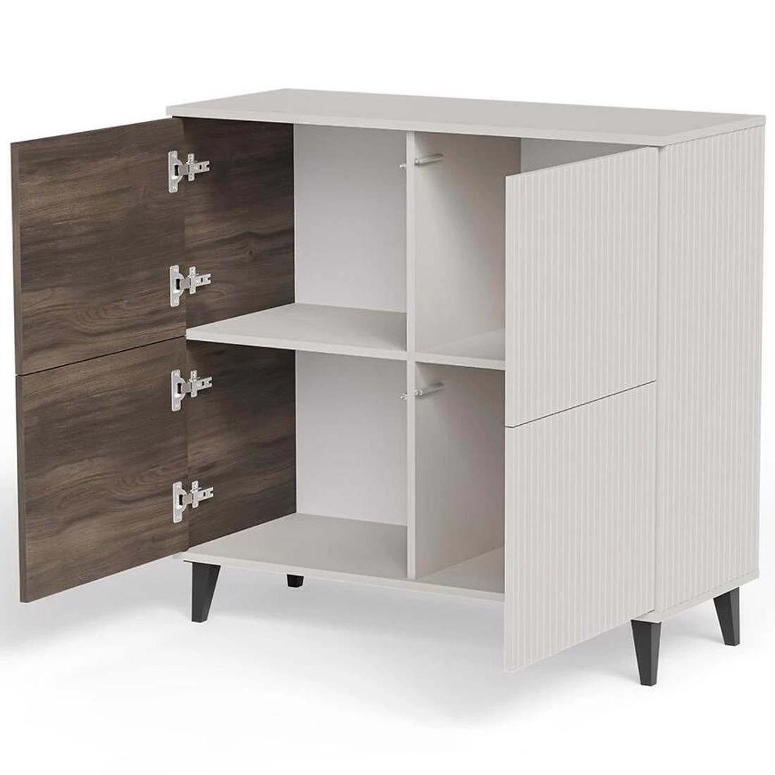 Random komoda 100x40x95 cm kašmir/orah/crna