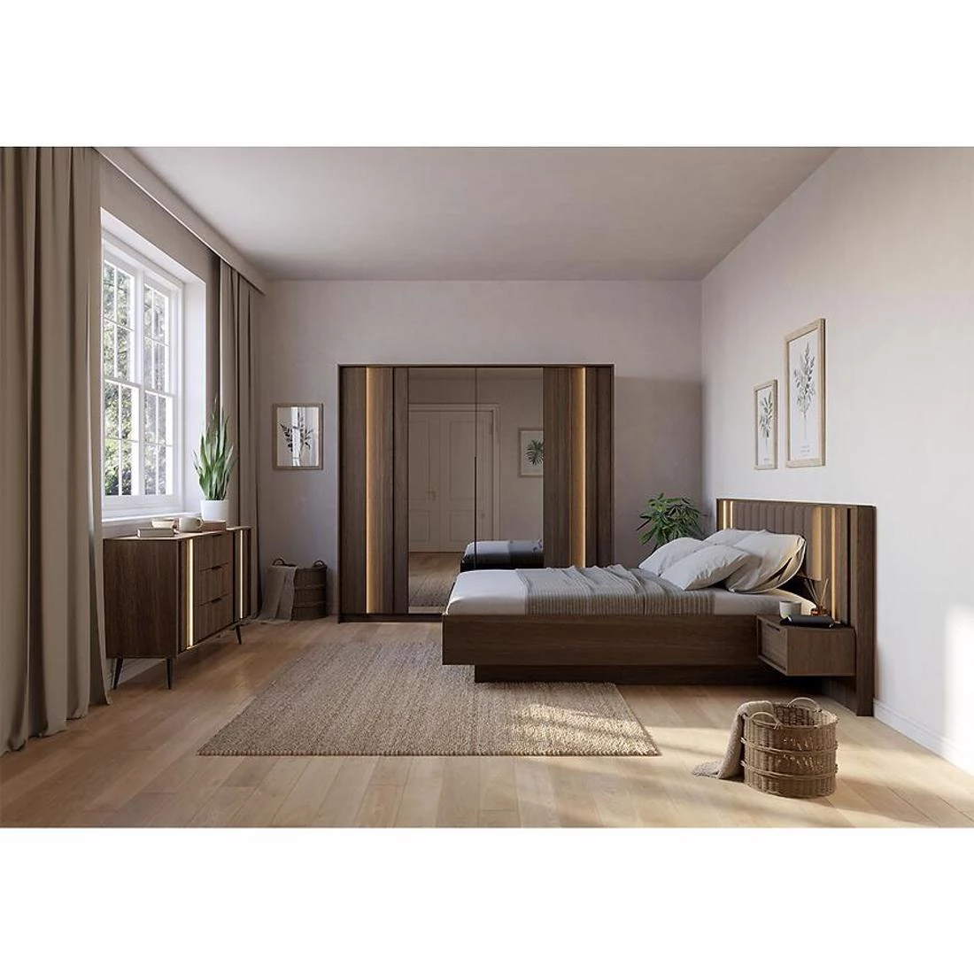 Amaro krevet 166,4x210x102 cm orah