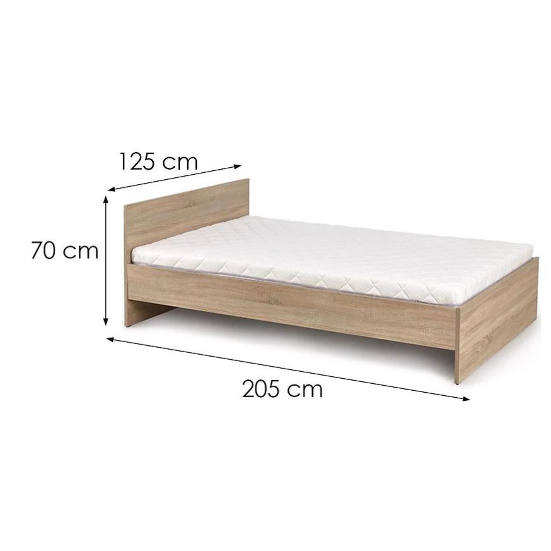 Lima krevet 125x205x70 cm natur