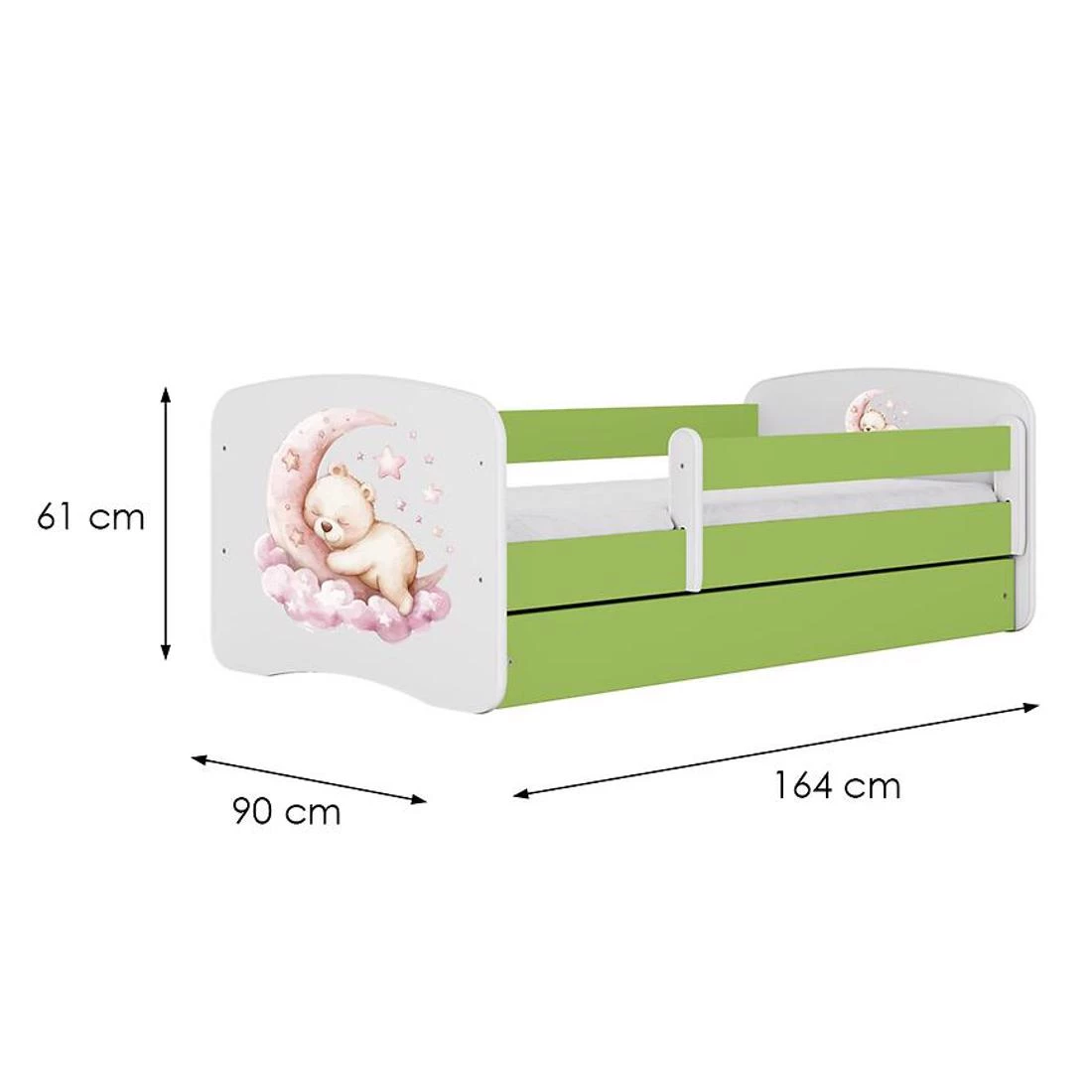 Babydreams deciji krevet 90x164x61 cm zelena