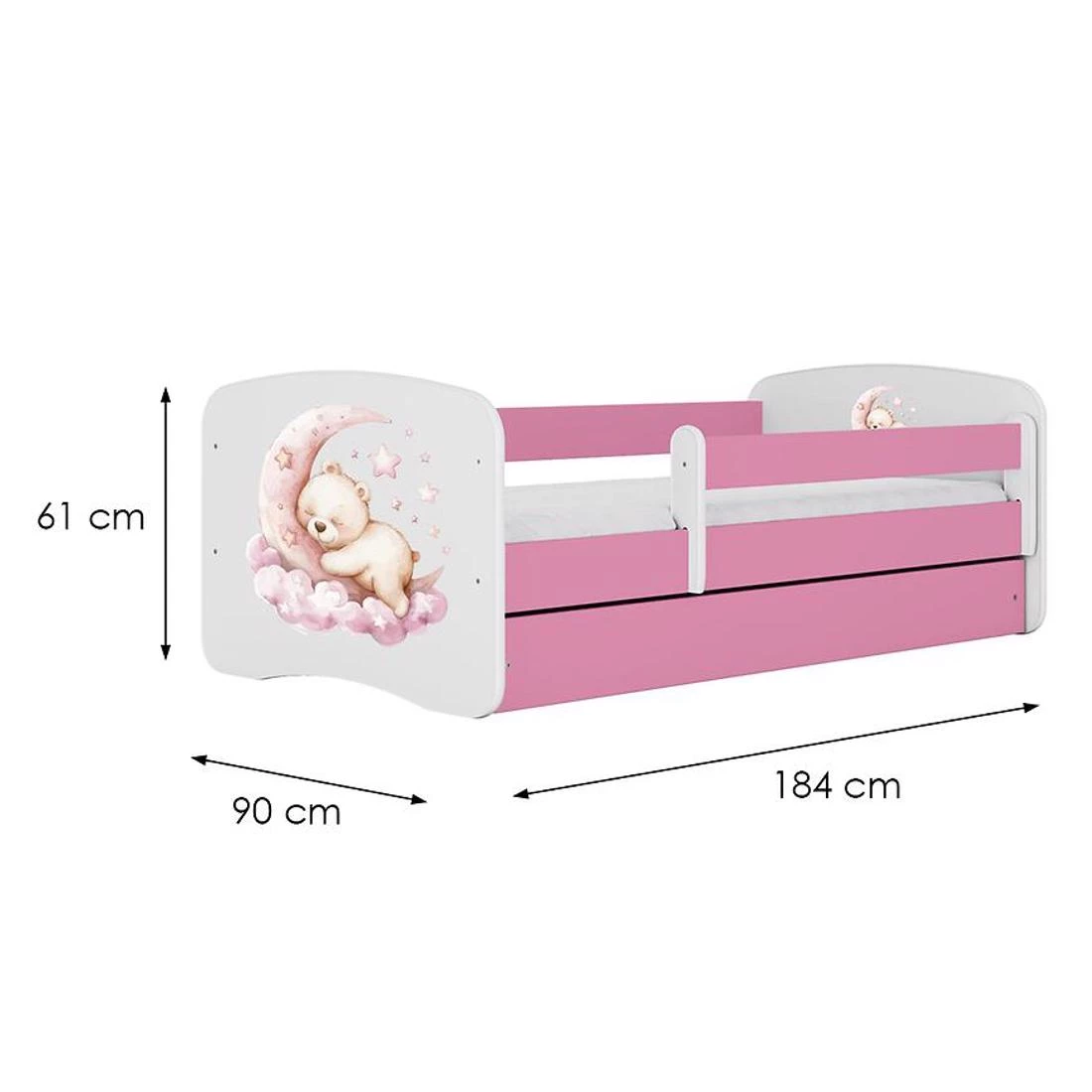 Babydreams deciji krevet 90x184x61 cm roza