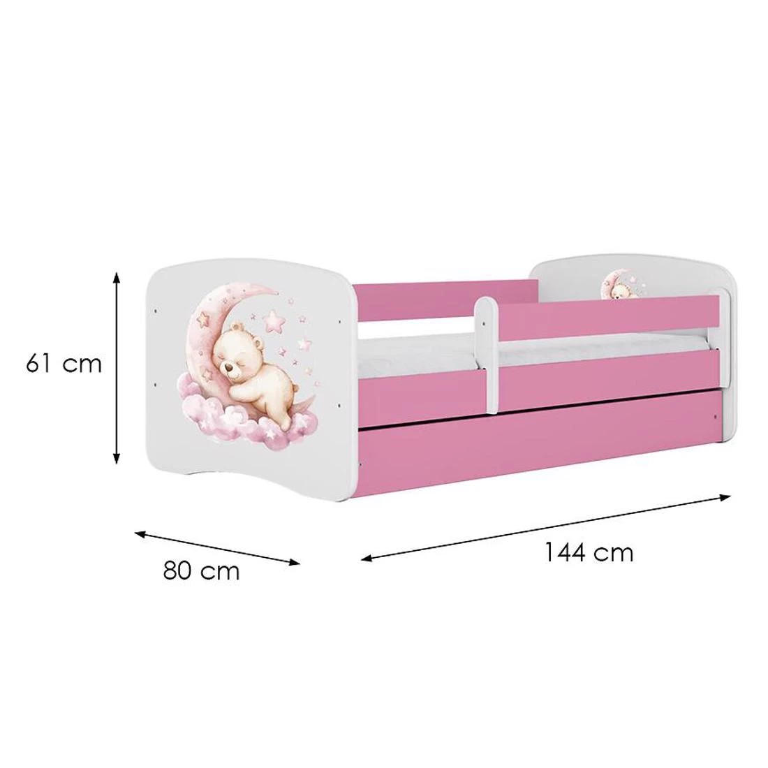 Babydreams deciji krevet 80x144x61 cm roza