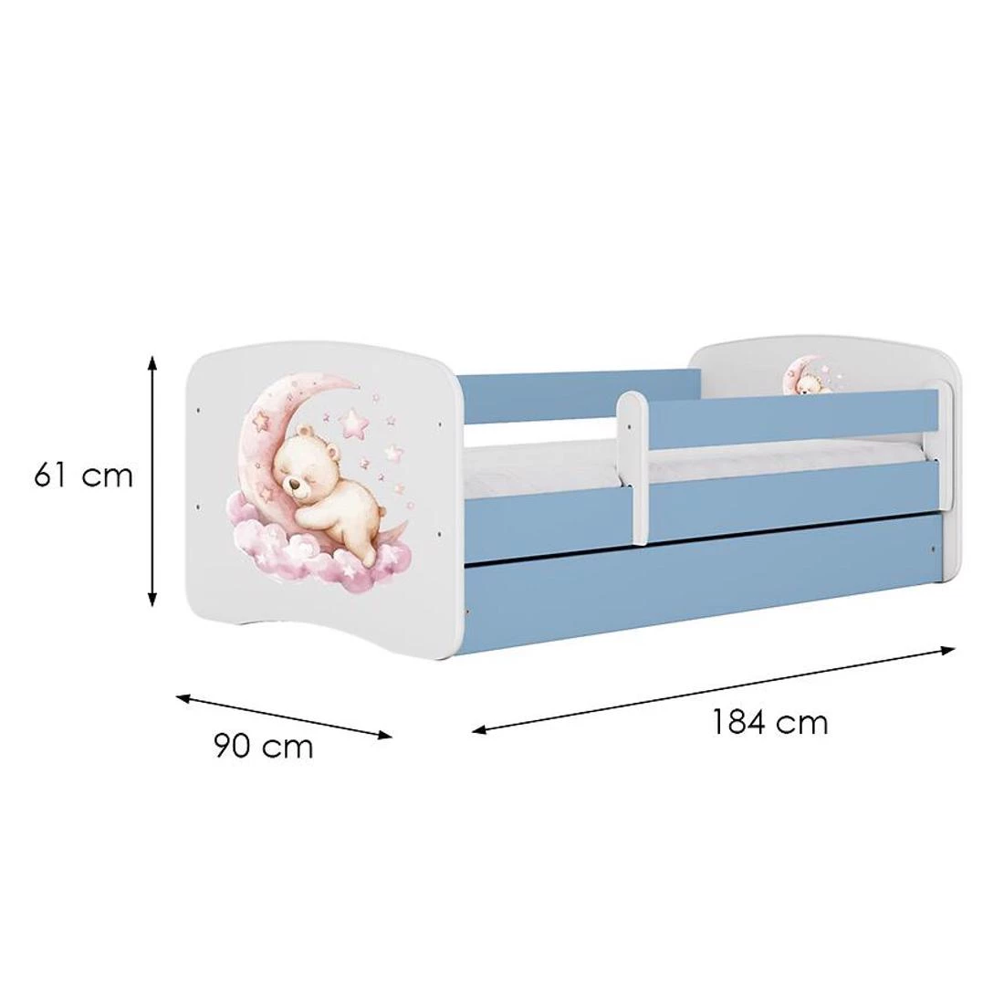 Babydreams deciji krevet 90x184x61 cm plava