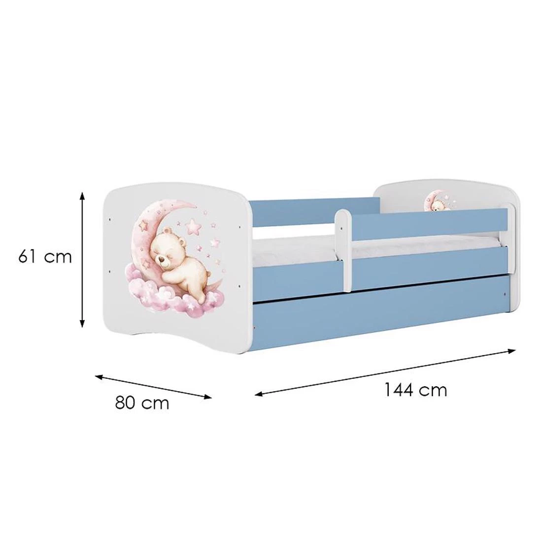Babydreams deciji krevet 80x144x61 cm plava