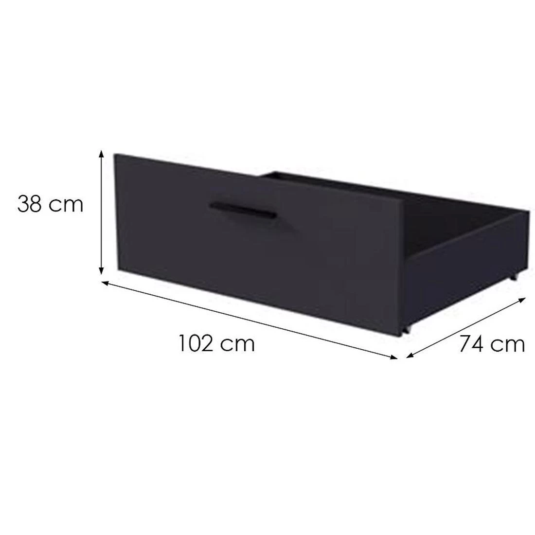 Versao 1sa fioka za krevet 102x74x38 cm crna