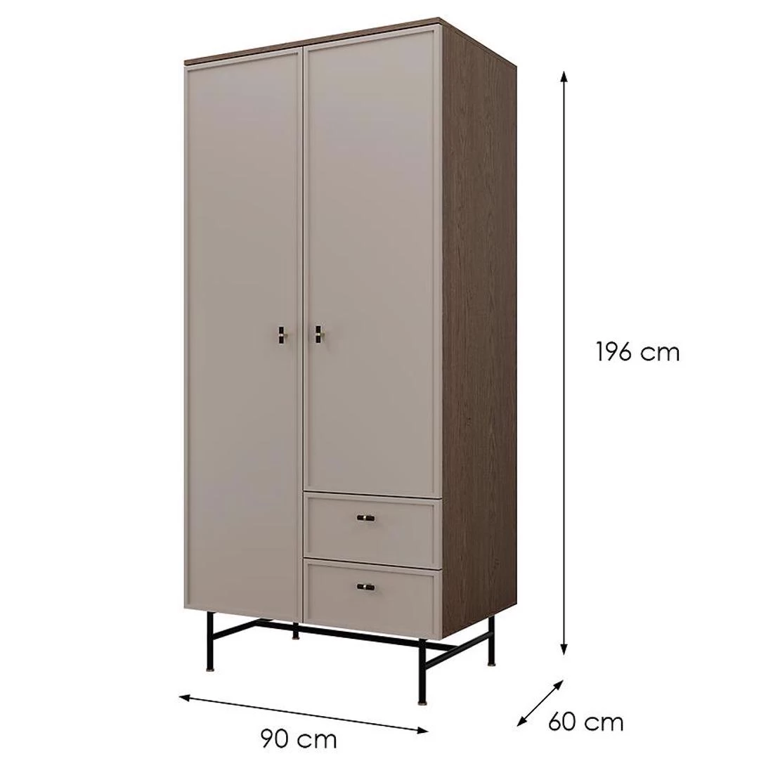 Elora ormar 90x60x196 cm 1 baltic storm/toffee
