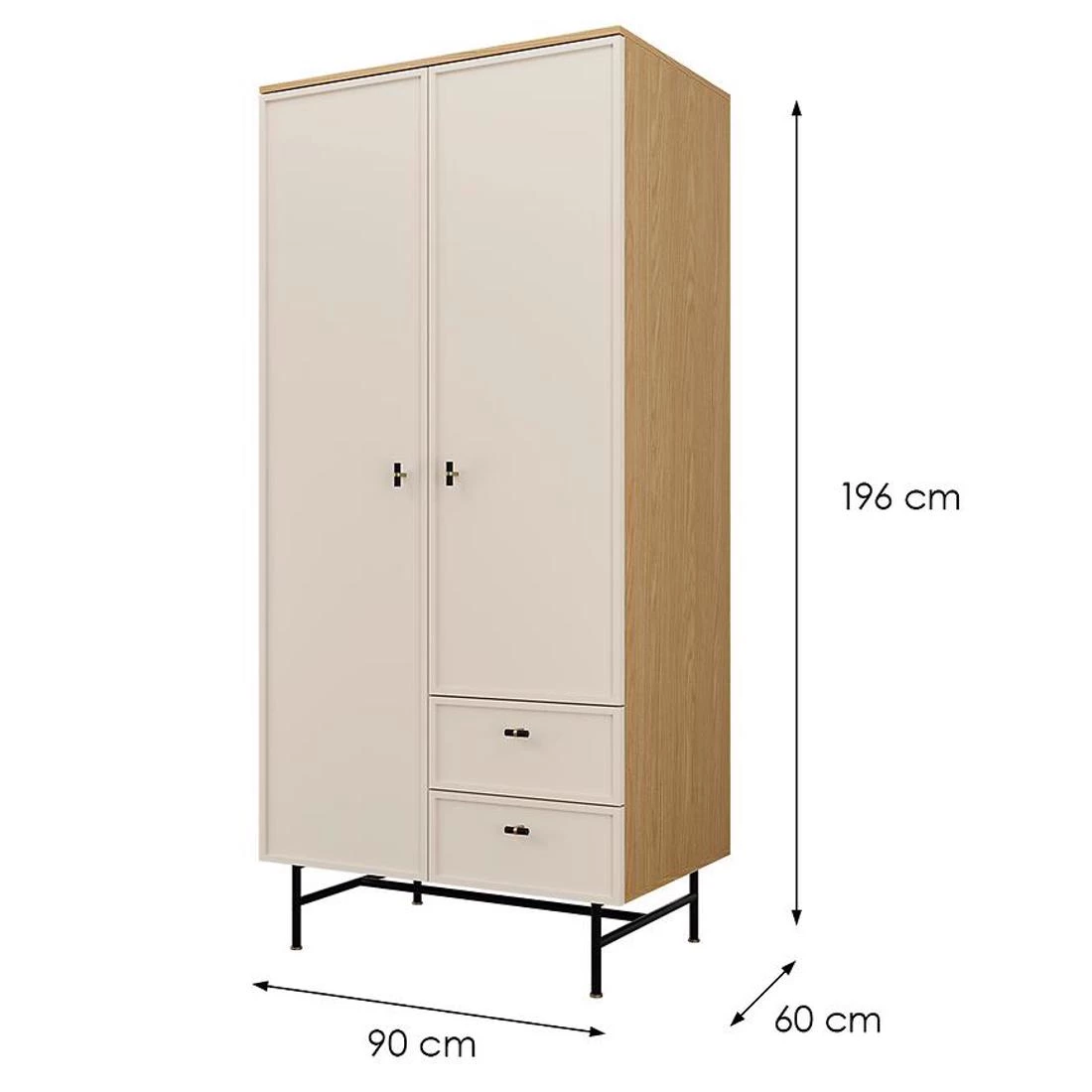 Elora ormar 90x60x196 cm hrast/makadamija