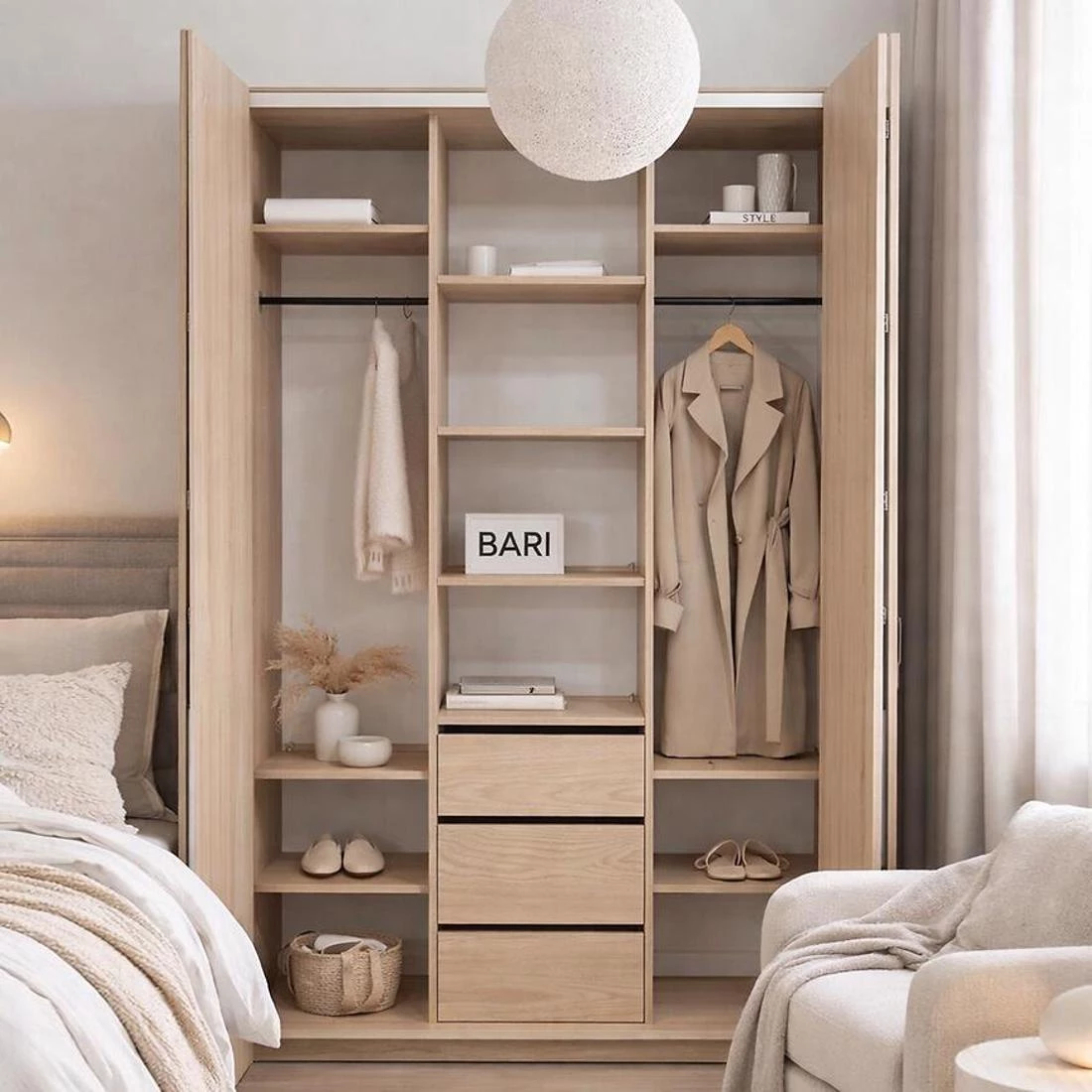 Bari ormar 200x58x240 cm natur