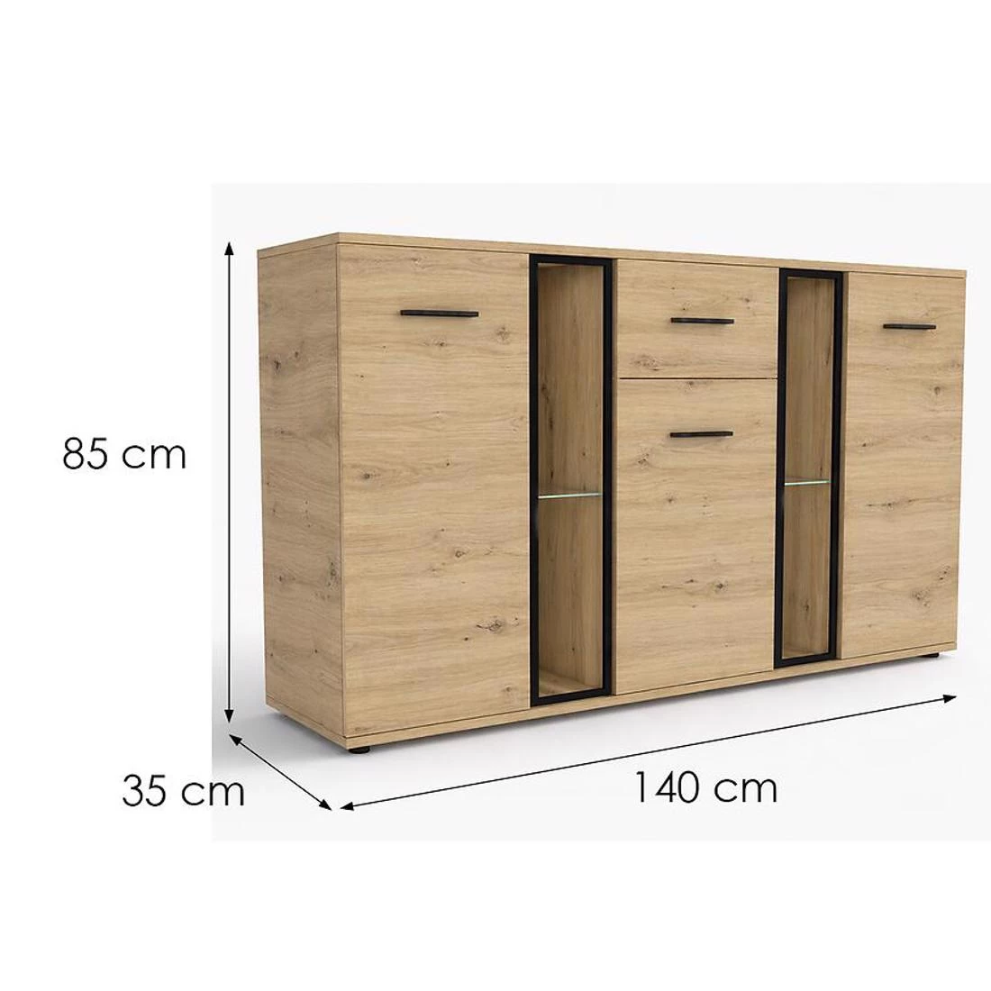 Enzo komoda 140x35x85 cm hrast