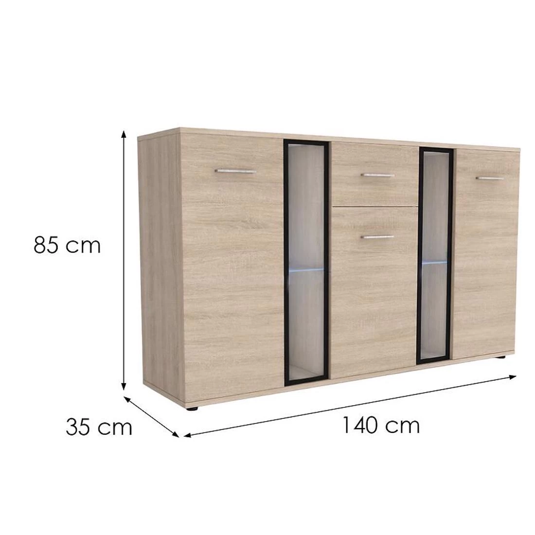 Enzo komoda 140x35x85 cm sonoma hrast