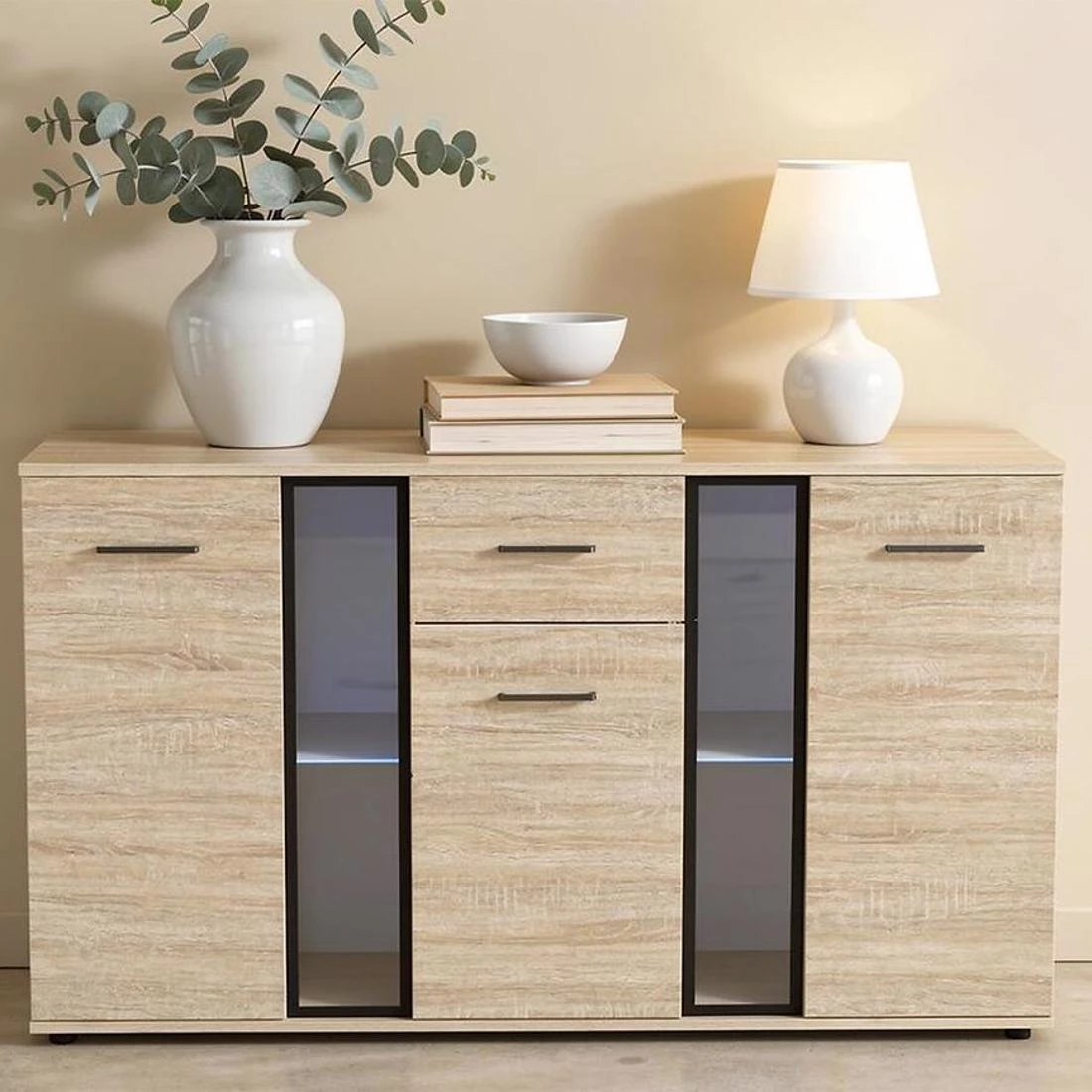 Enzo komoda 140x35x85 cm sonoma hrast