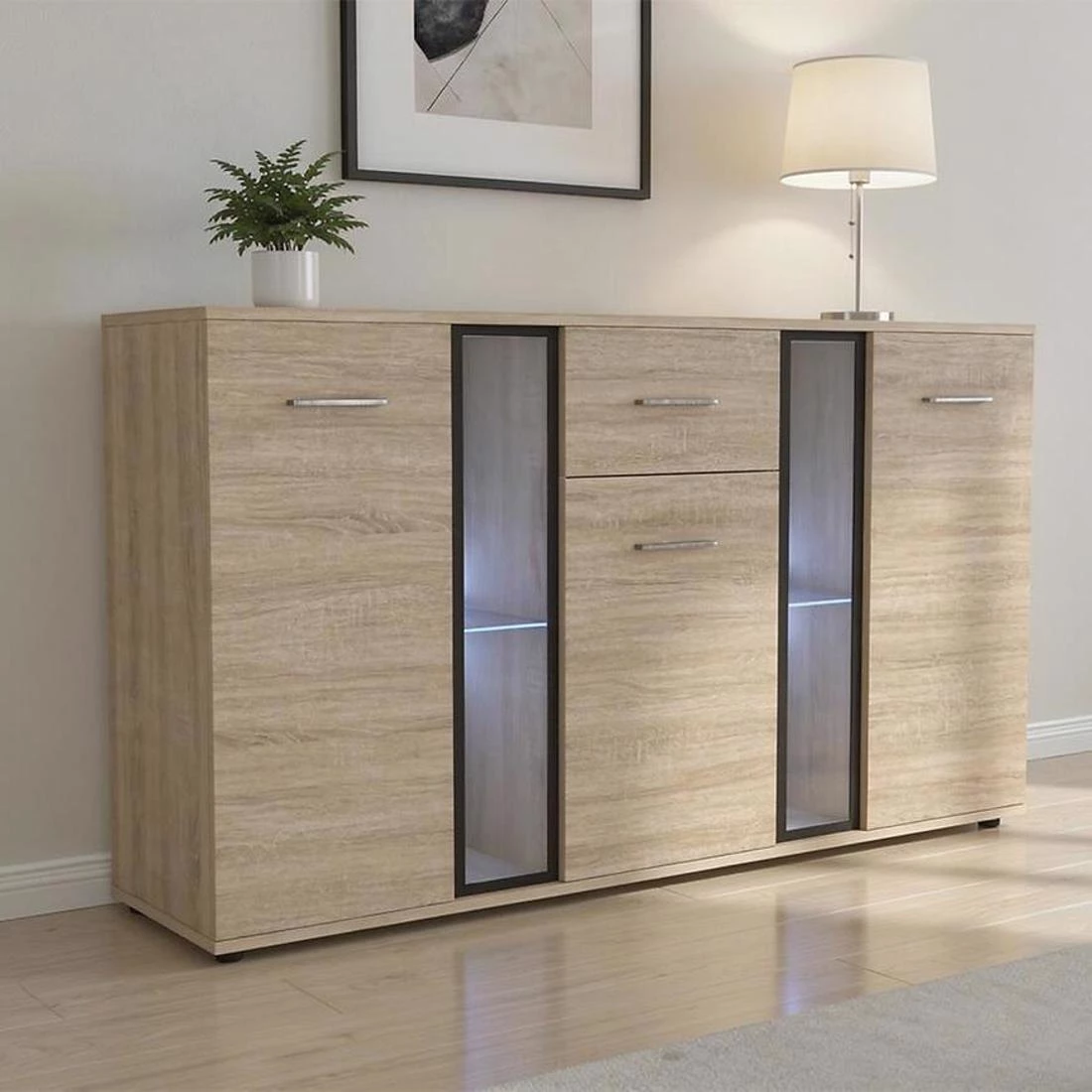 Enzo komoda 140x35x85 cm sonoma hrast