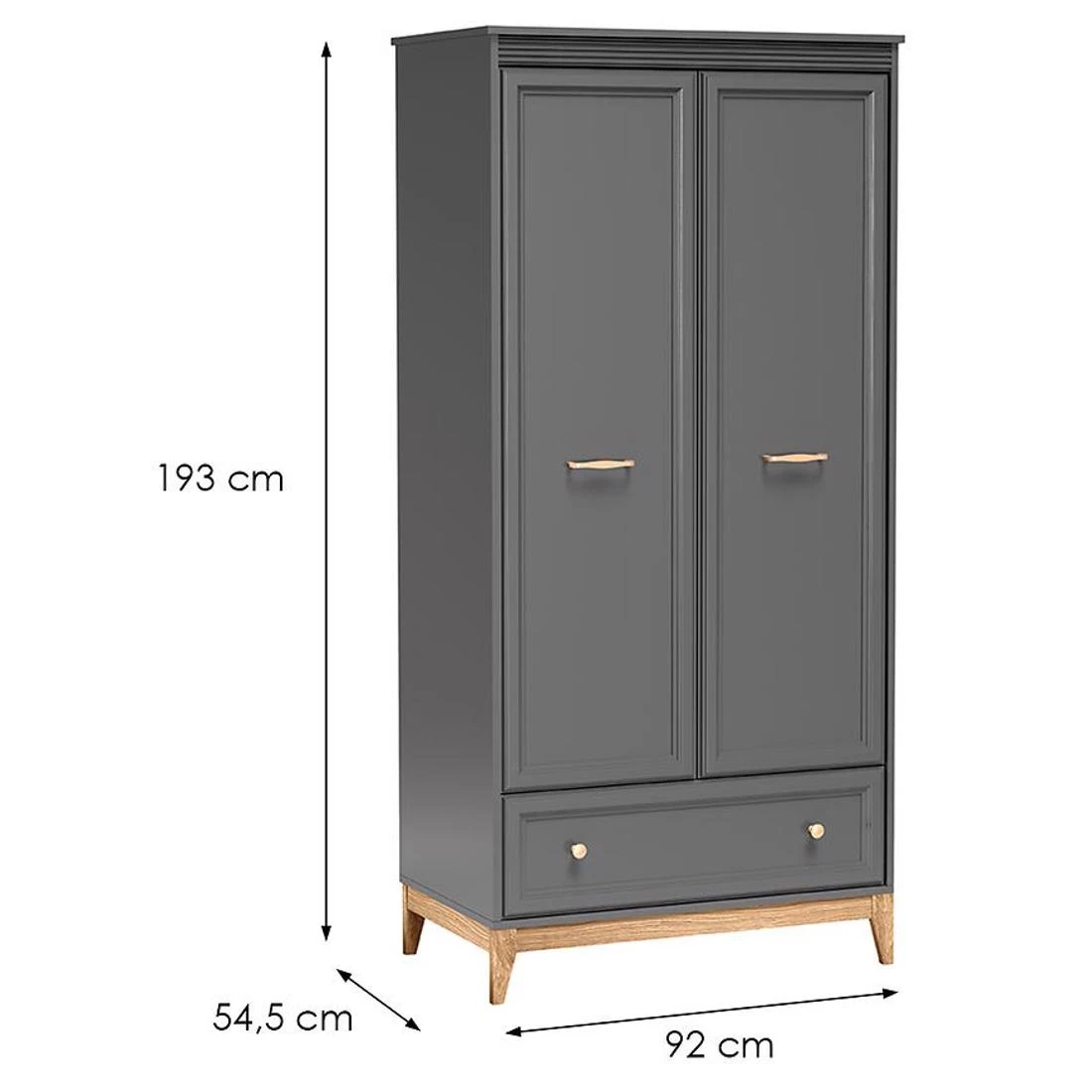 Terra ormar 92x54,5x193 cm siva