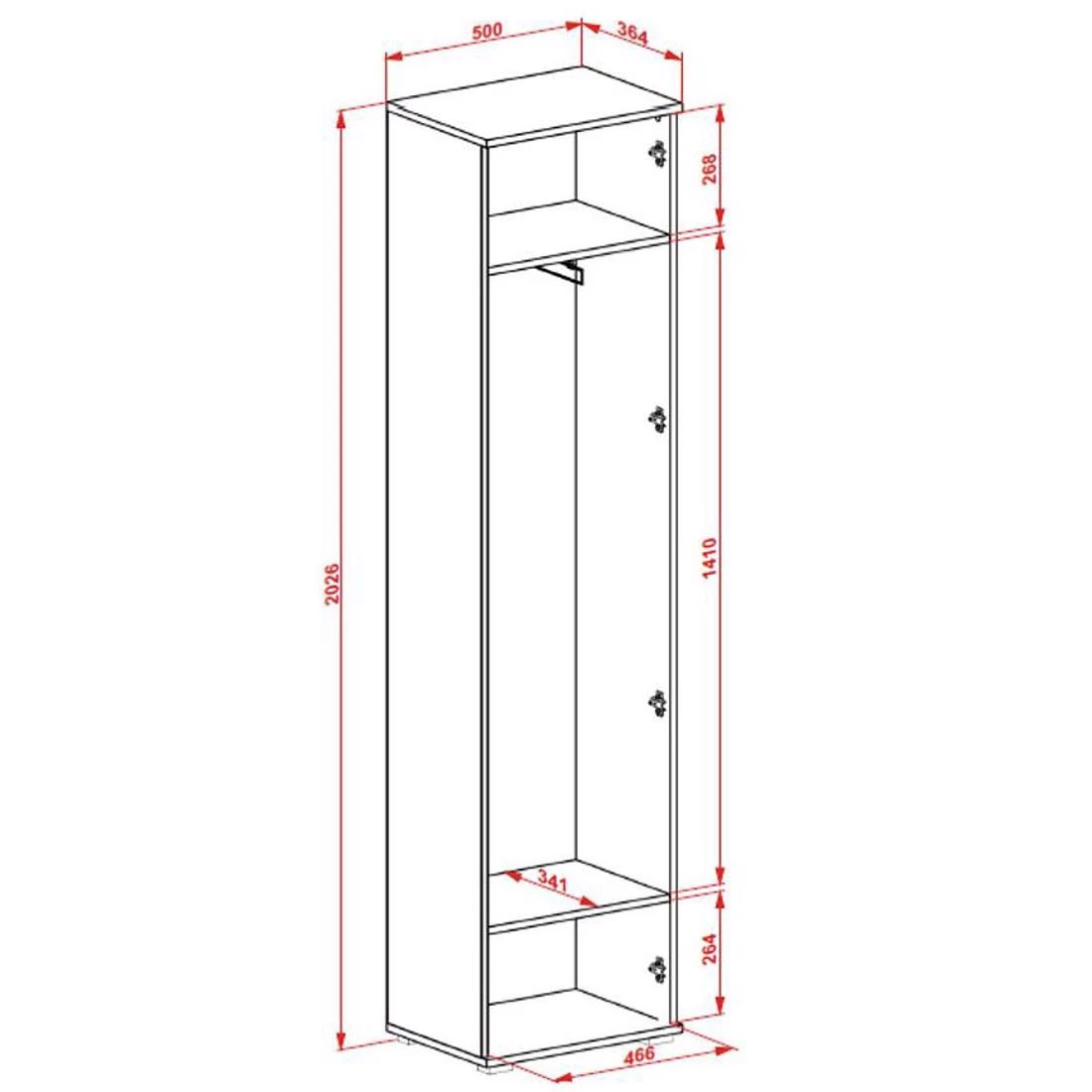 Clif SL ormar  50x38x202,5 cm antracit