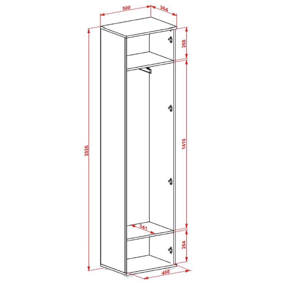 Clif SL ormar 50x38x202,5 cm bela