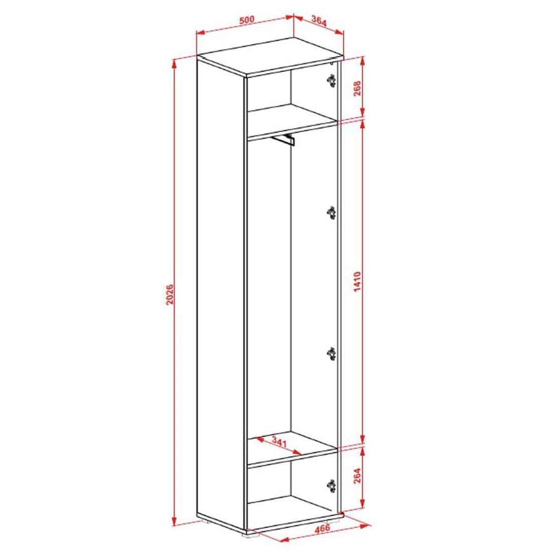 Clif SL ormar 50x38x202,5 cm bela