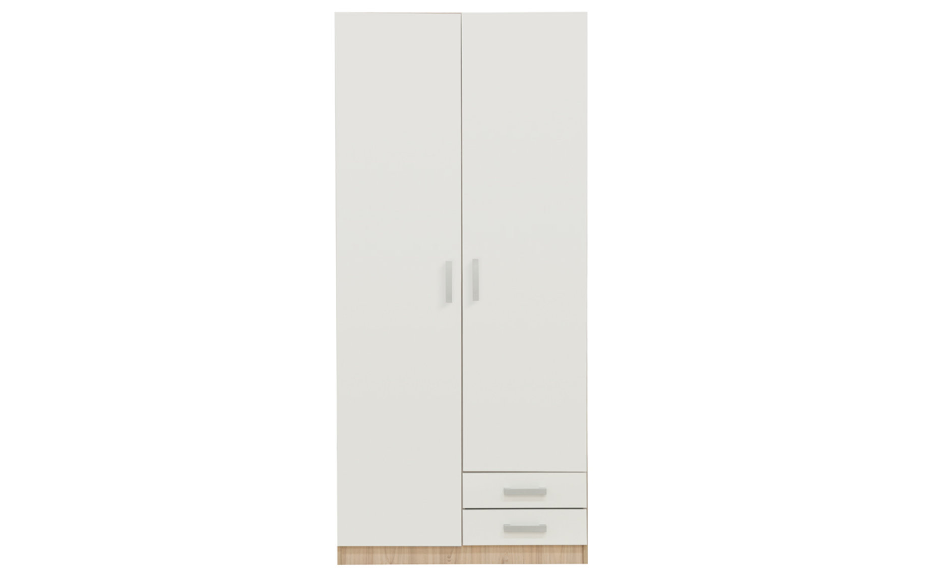 Lux II ormar 100x55x220cm, 2 vrata+2 ladice,natur/bijeli