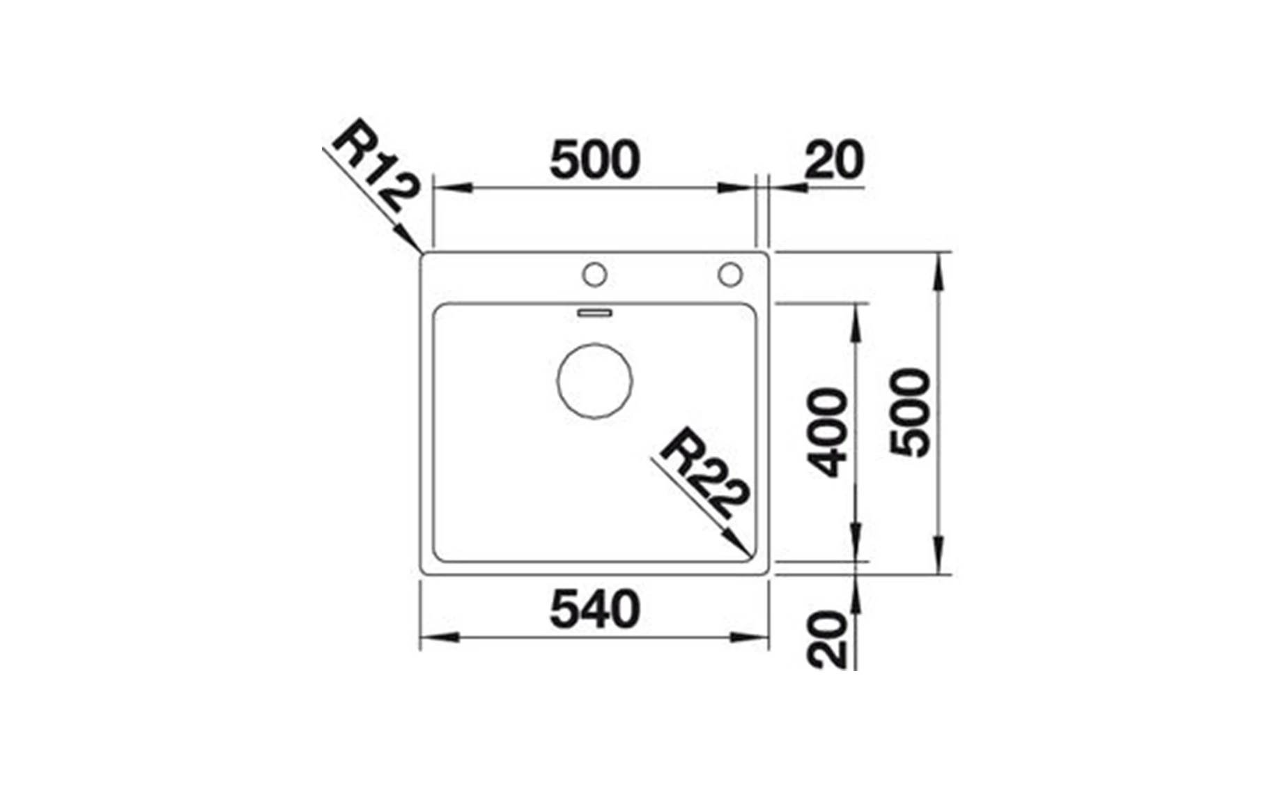 Blanco Andano 500IF/A sudoper 54x50 cm + sifon 3,5"