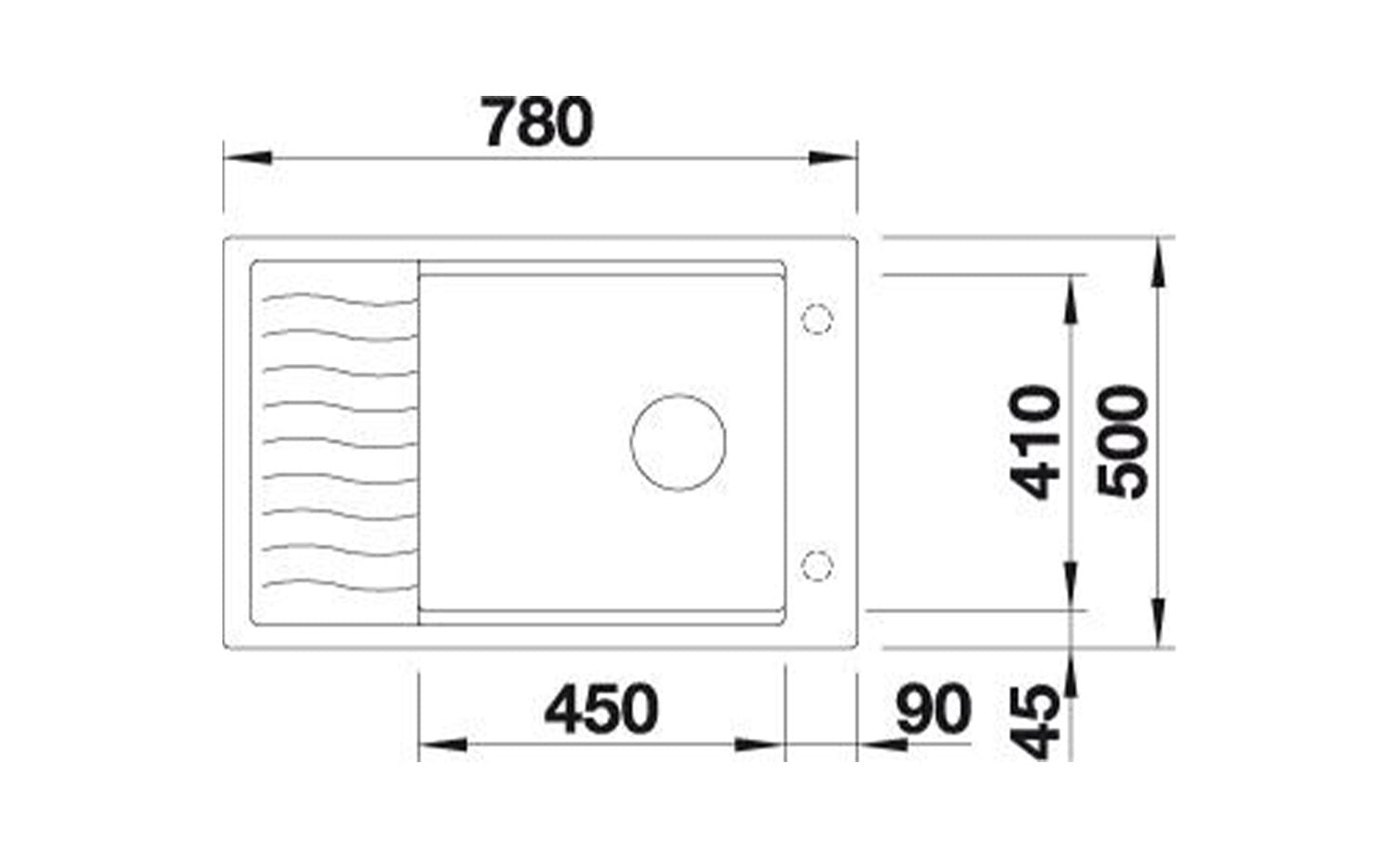 Blanco sudoper Elon XL 6S 78 cm alumetalik + sifon 3,5” reverzibilni