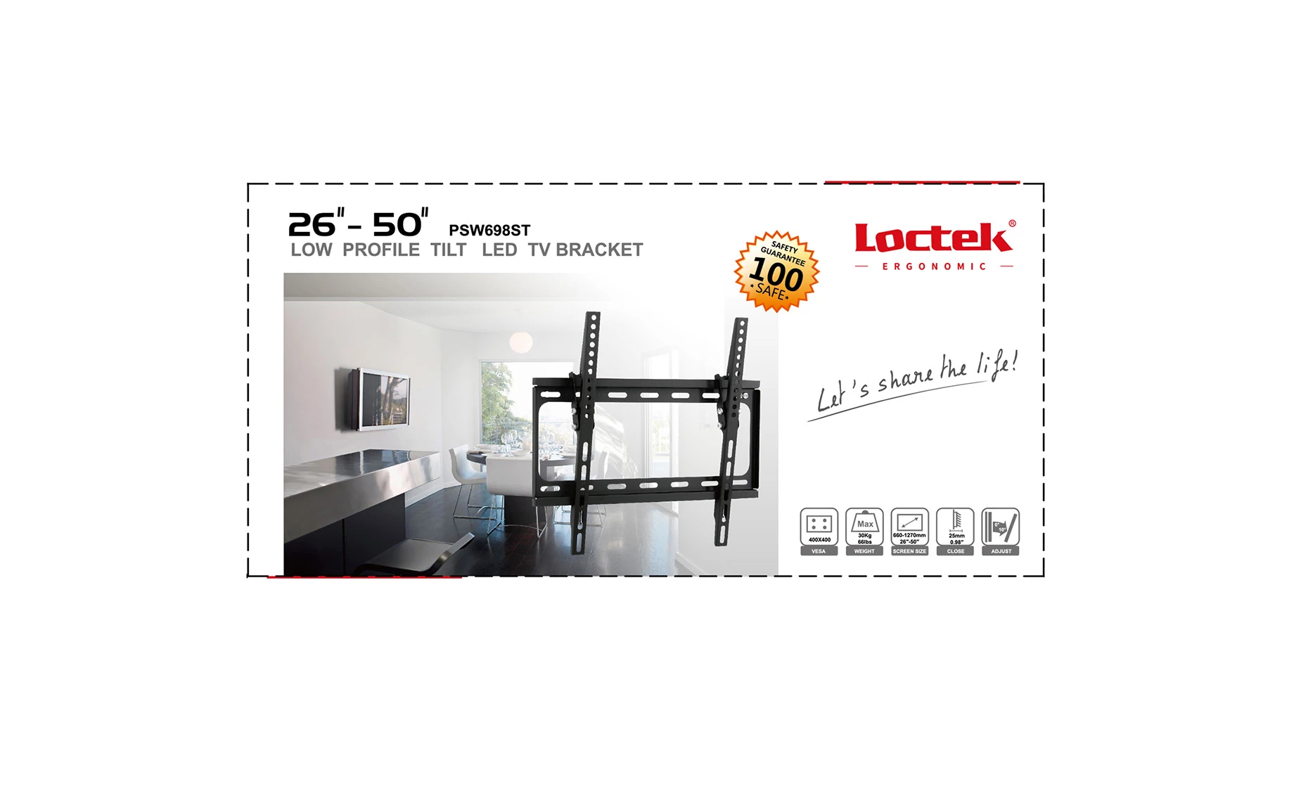 Loctek PSW-698ST nosač za TV 26"-50"