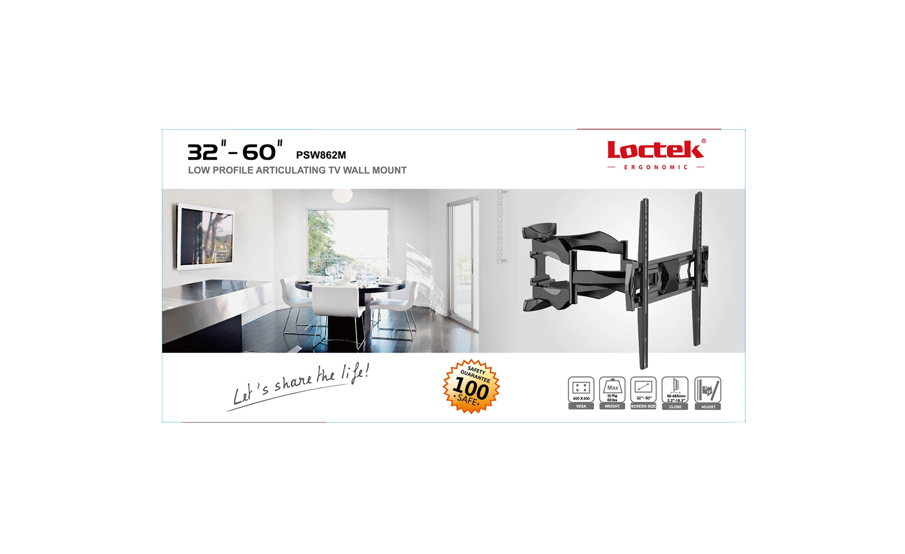 Loctek PSW-862M nosač za TV 32"-60"