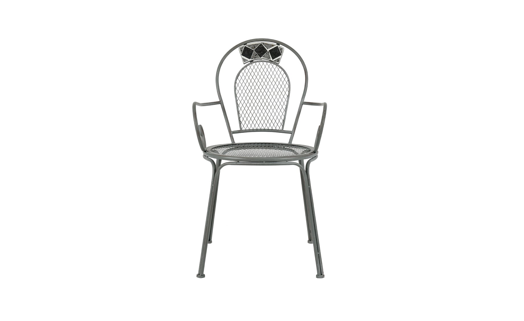 Bolero stolica sa rukonaslonima 52x58x88 cm sivi metal