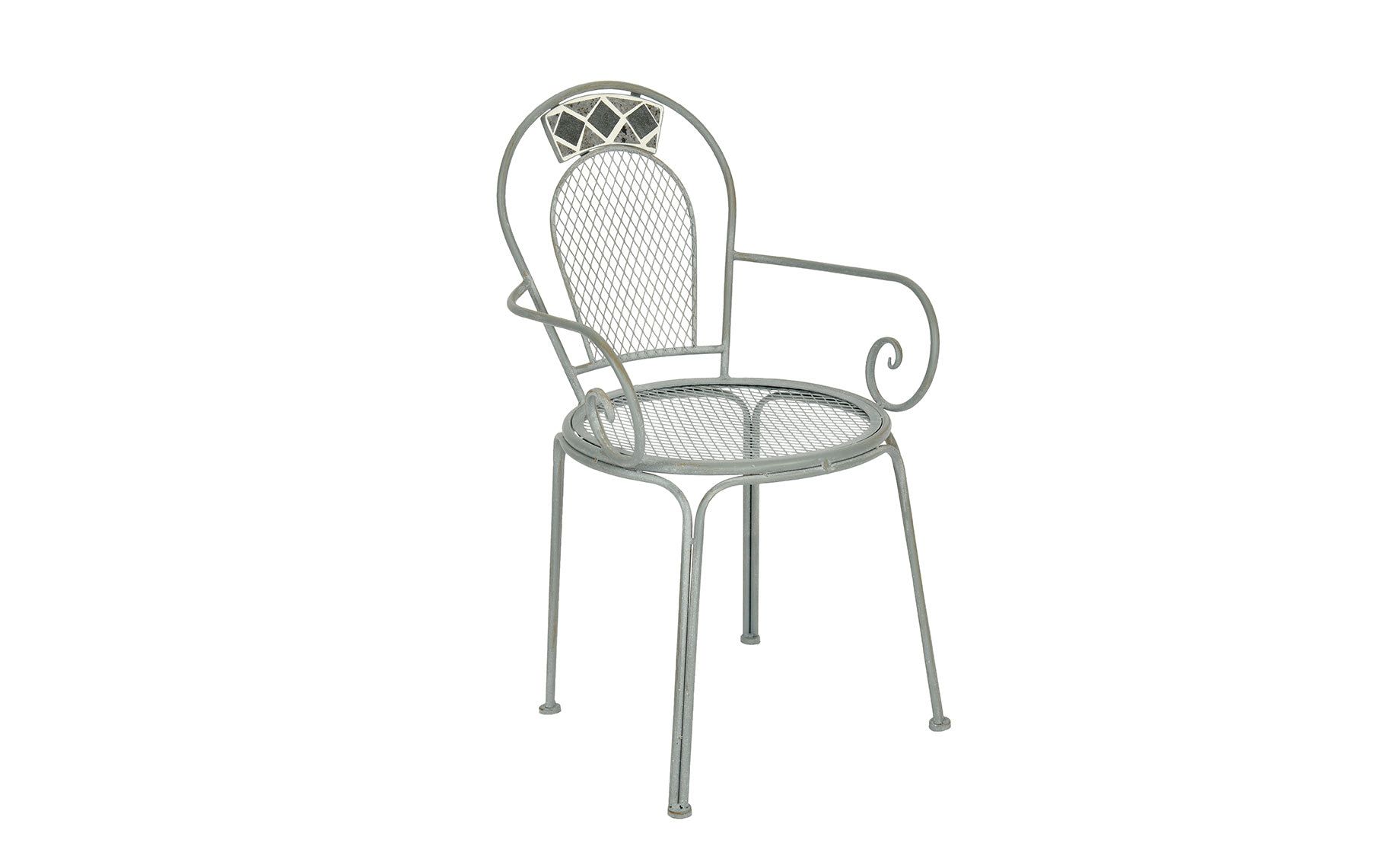 Stolica Bolero sa rukonaslonima 52x58x88cm sivi metal