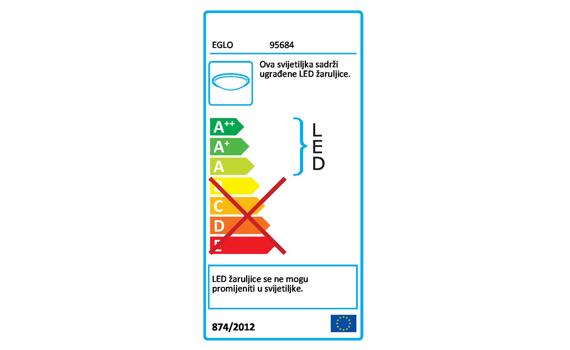 Plafonjera Palermo LED bela 18W 2400LM 3000K 41cm