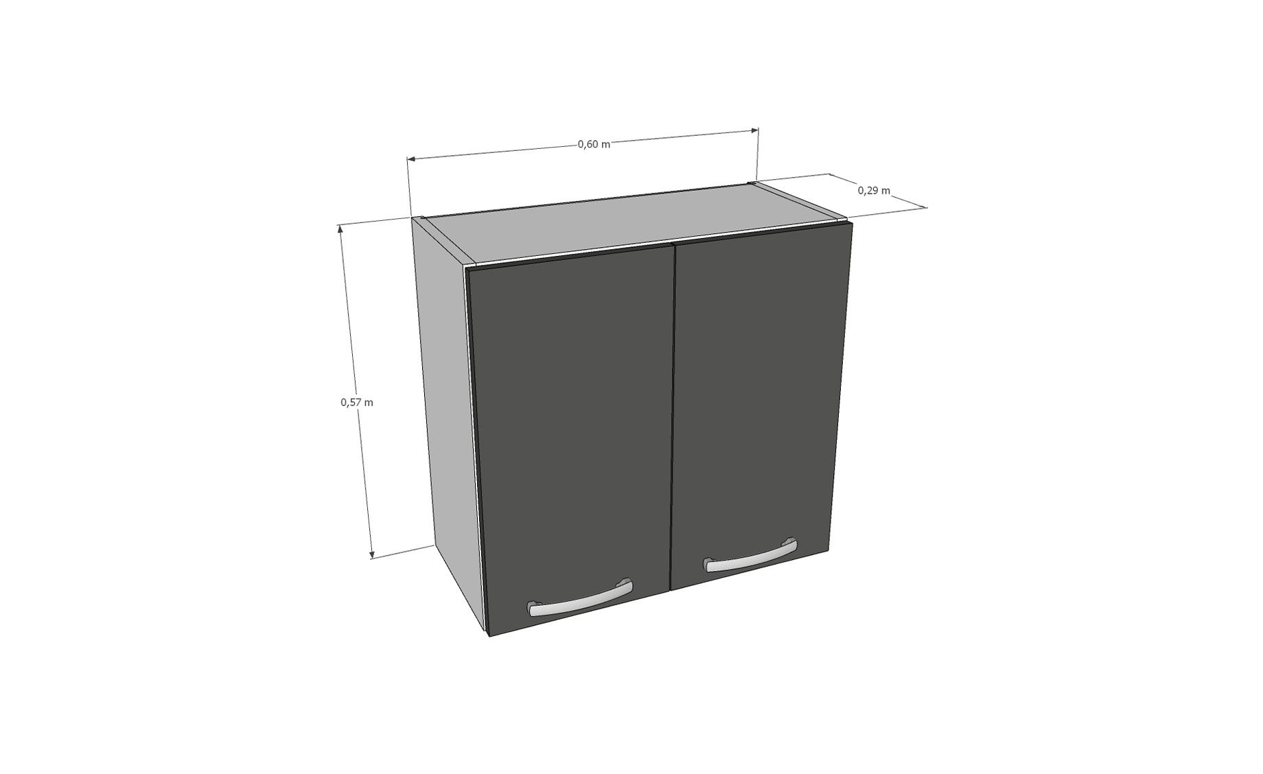 Kuhinja Klara viseći element za aspirator 60x29x57cm