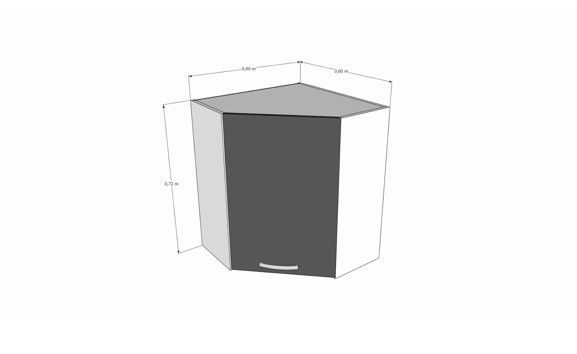 Kuhinja Klara viseći ugaoni el.1 vr.60x60x72cm