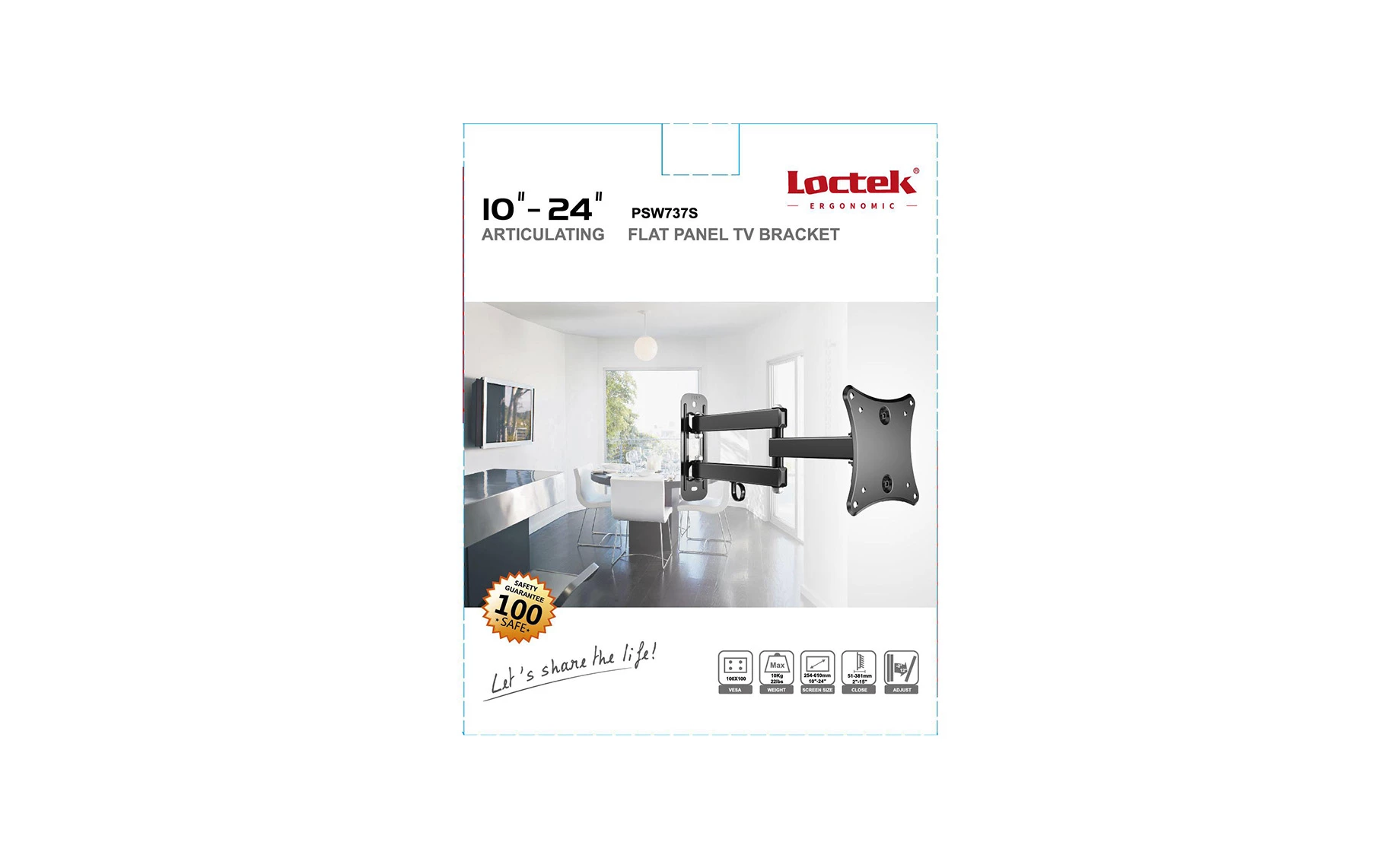Loctek PSW-737S nosač za TV 10"-24"