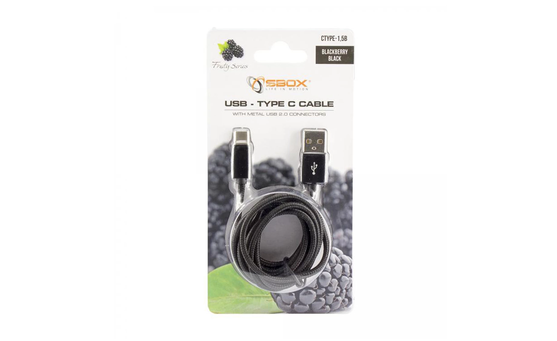 Sbox USB-Type C kabel 1.5m , crni