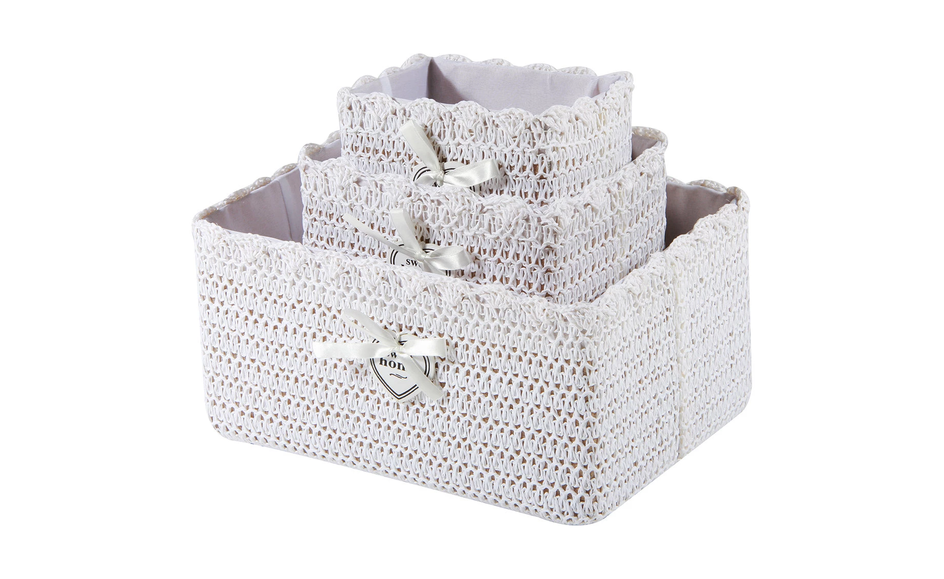 Ukrasna korpa Elisa bela 22x18x15cm