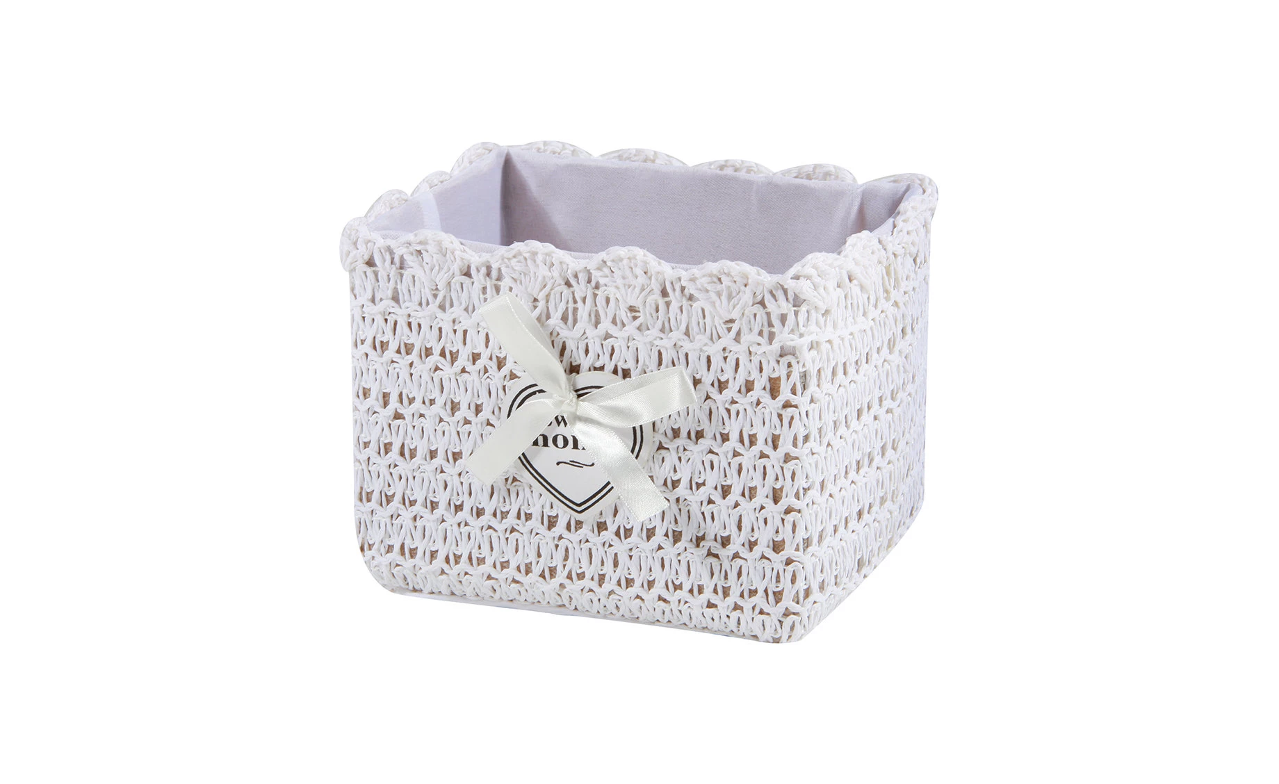 Ukrasna korpa Elisa bela 22x18x15cm