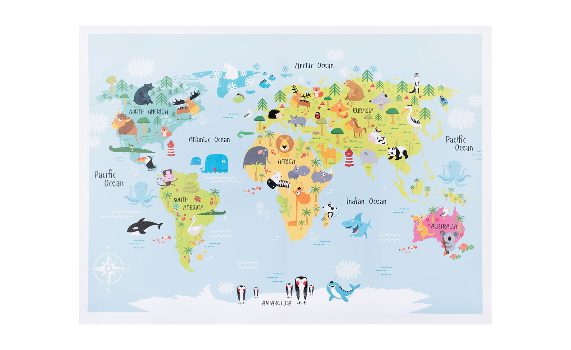 Slika Kids World map 80x60cm