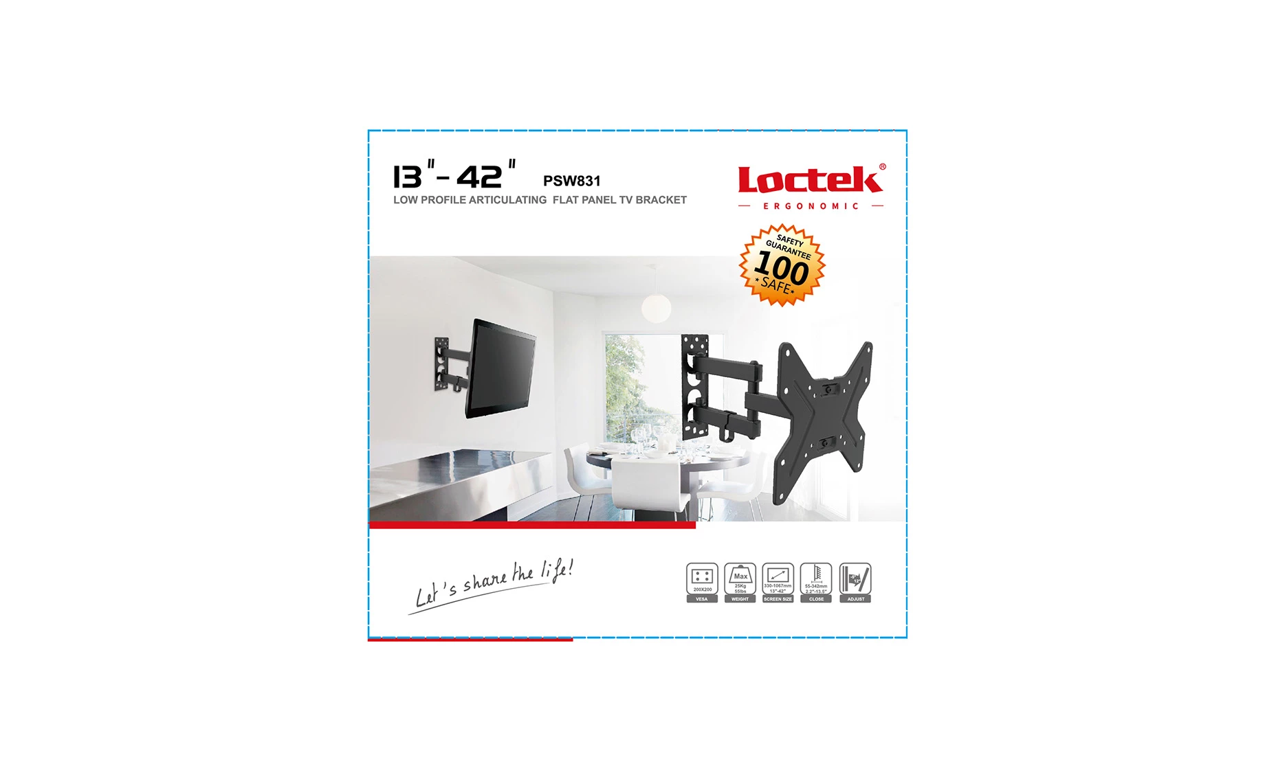 Loctek PSW-831 nosa č za TV 13"-42"