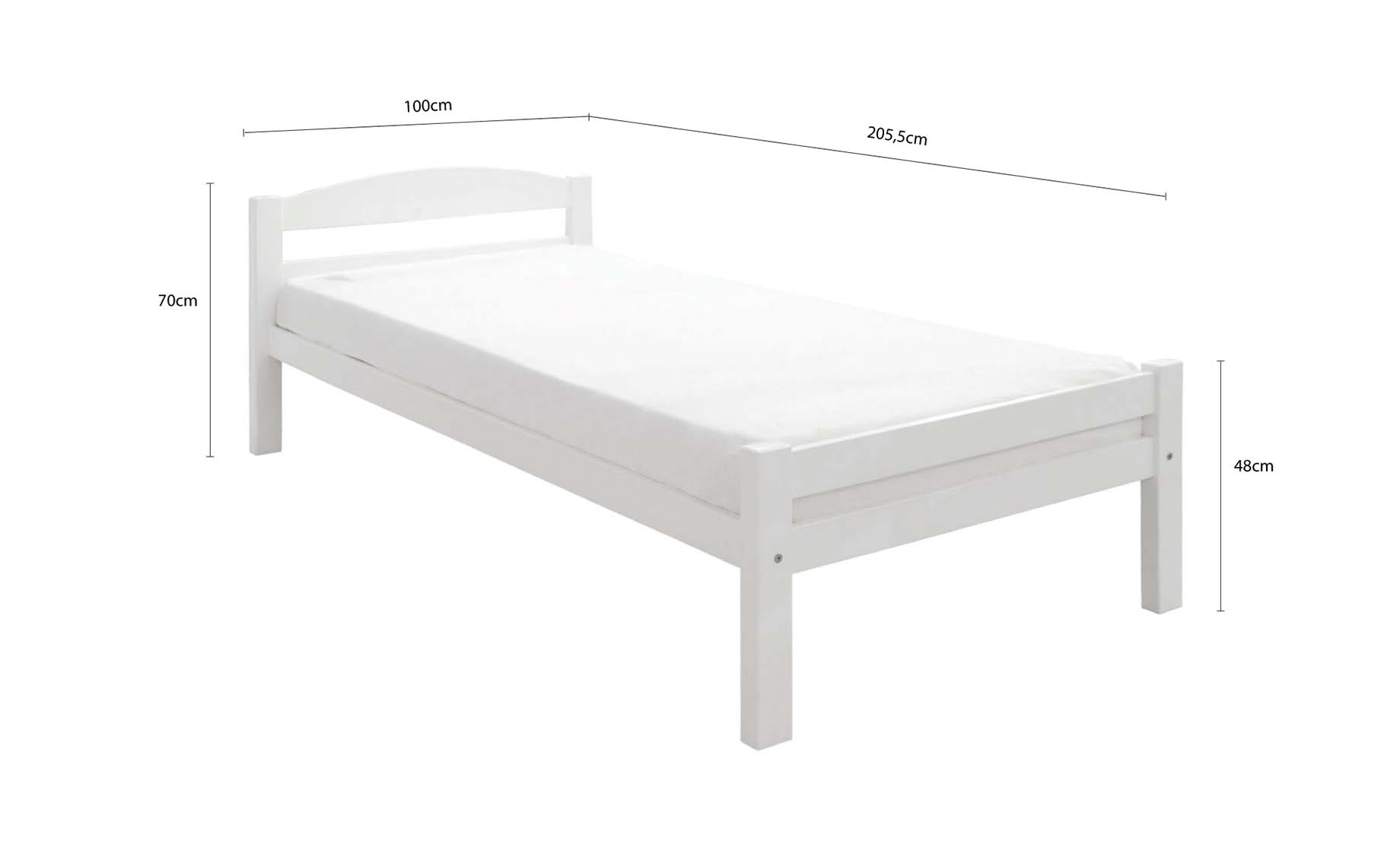 Lux krevet s podnicom 100x205,7x70/48 cm