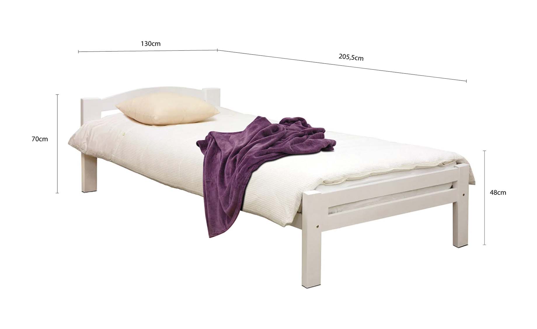 Lux krevet s podnicom 130x205,5x70/48 cm