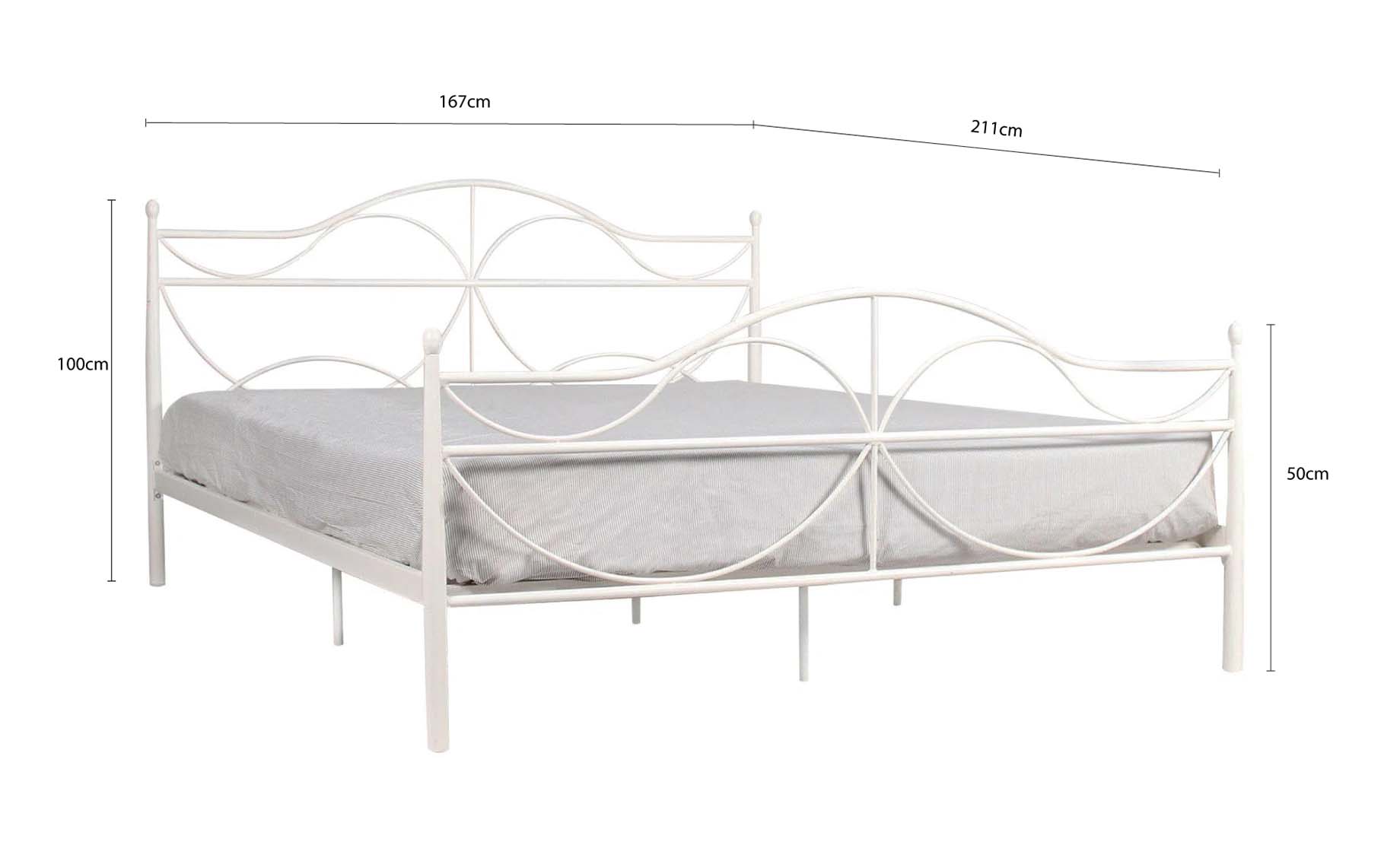 Nightingale II krevet sa podnicom 167x211x100 cm beli