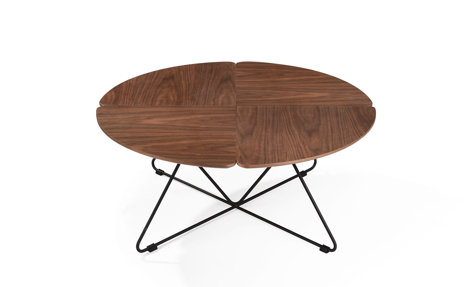 Ariel klub sto D89x37cm orah/crni metal