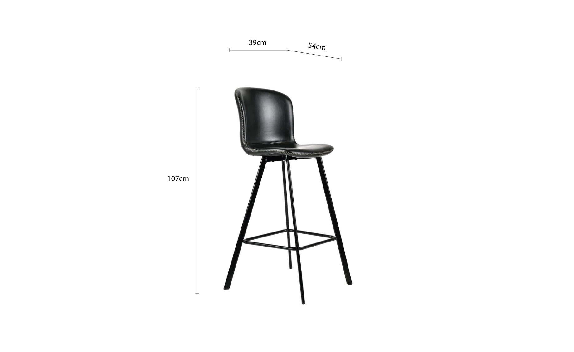 Dex barska stolica 39x54x107cm antracit