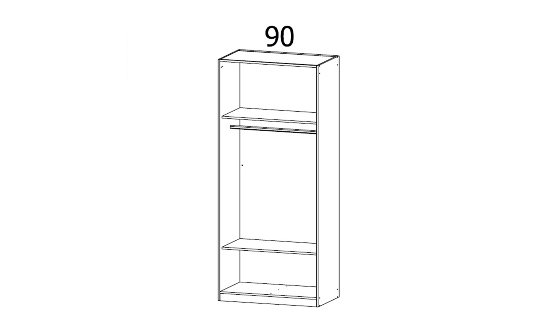 Garbama garderobna omara z 2 vrati 91x54x229cm visok sijaj