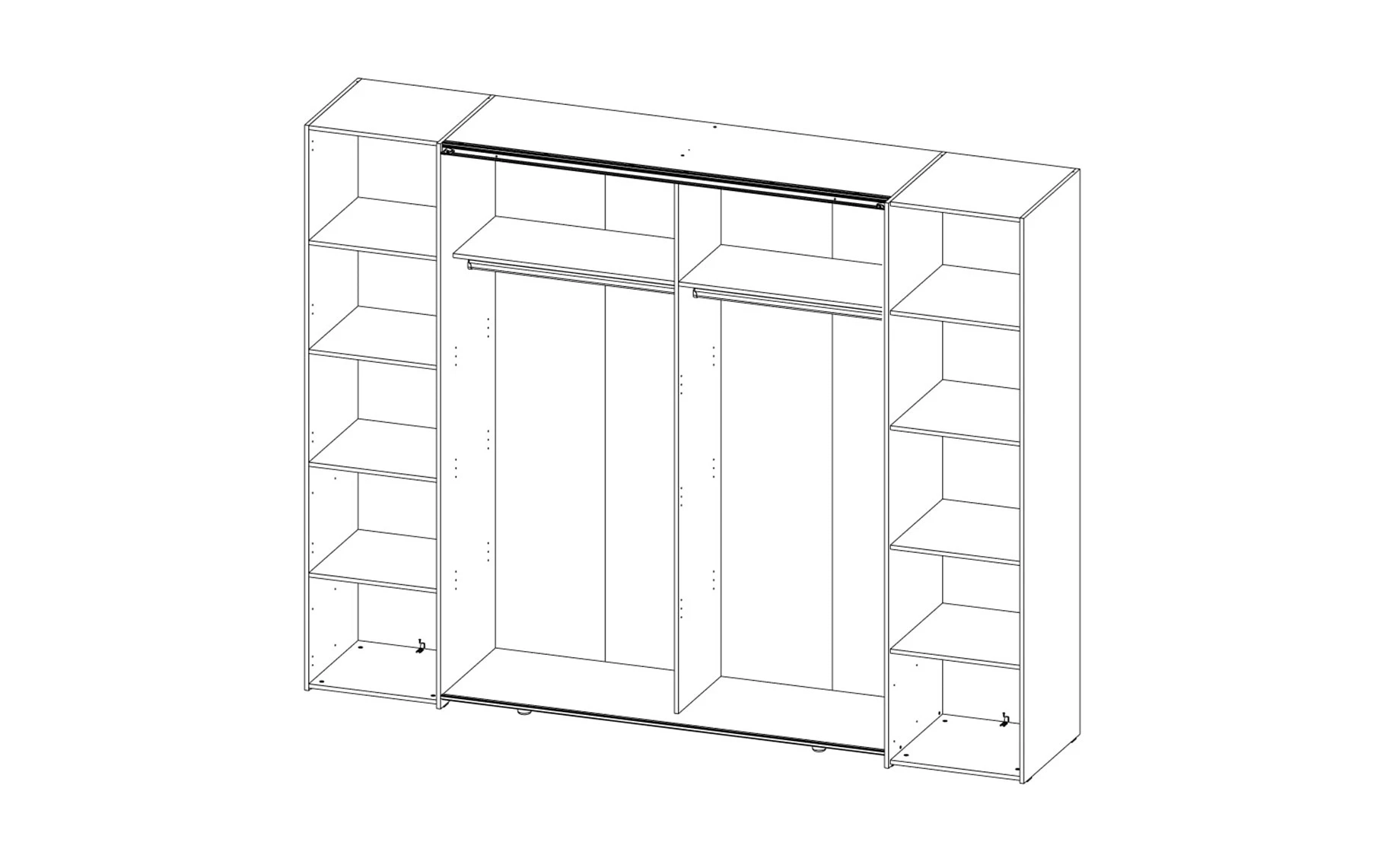 Narago ormar 4 vrata 270x61x210cm bijela