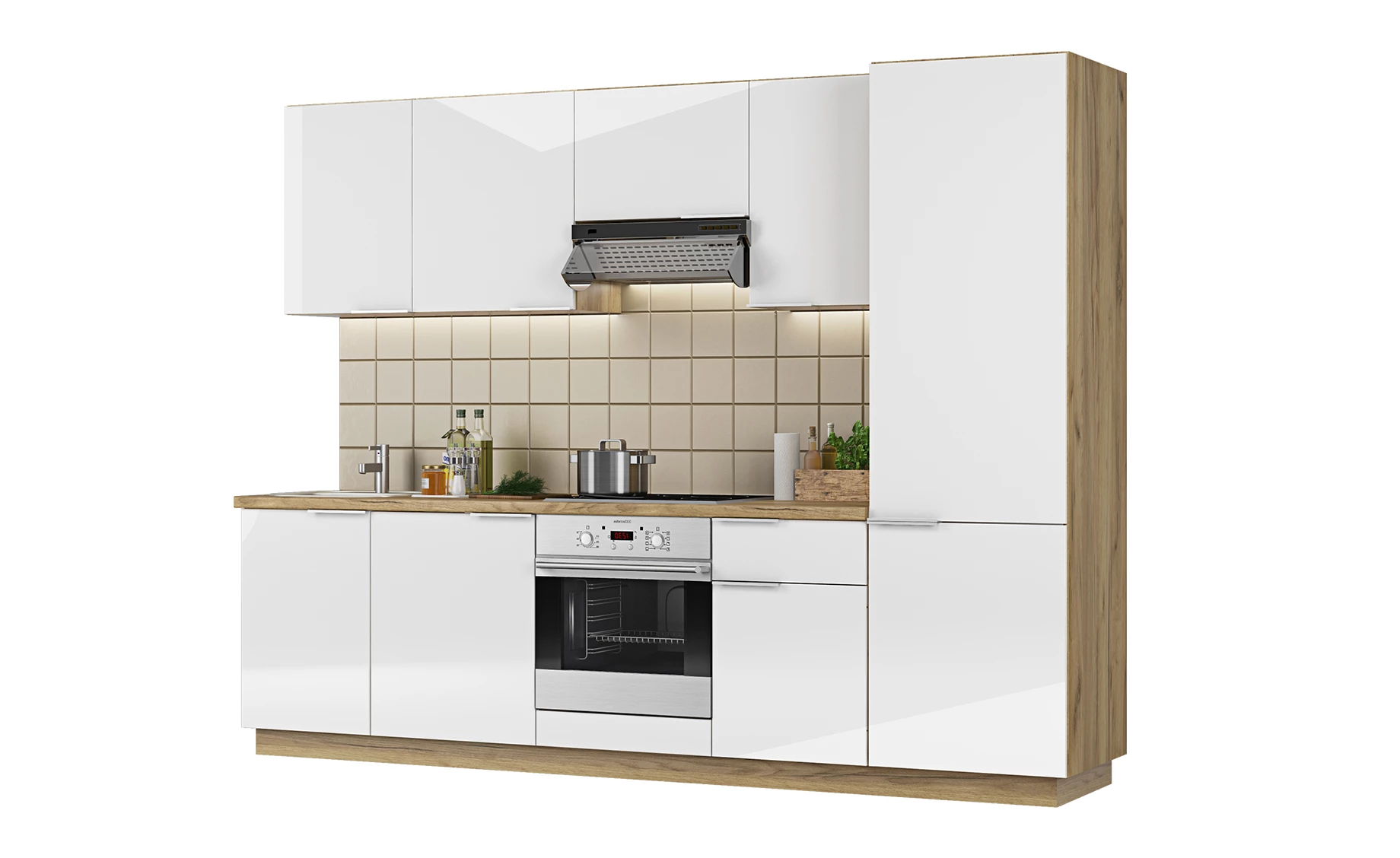 Bridget blok kuhinja 280X60X214 cm bijela
